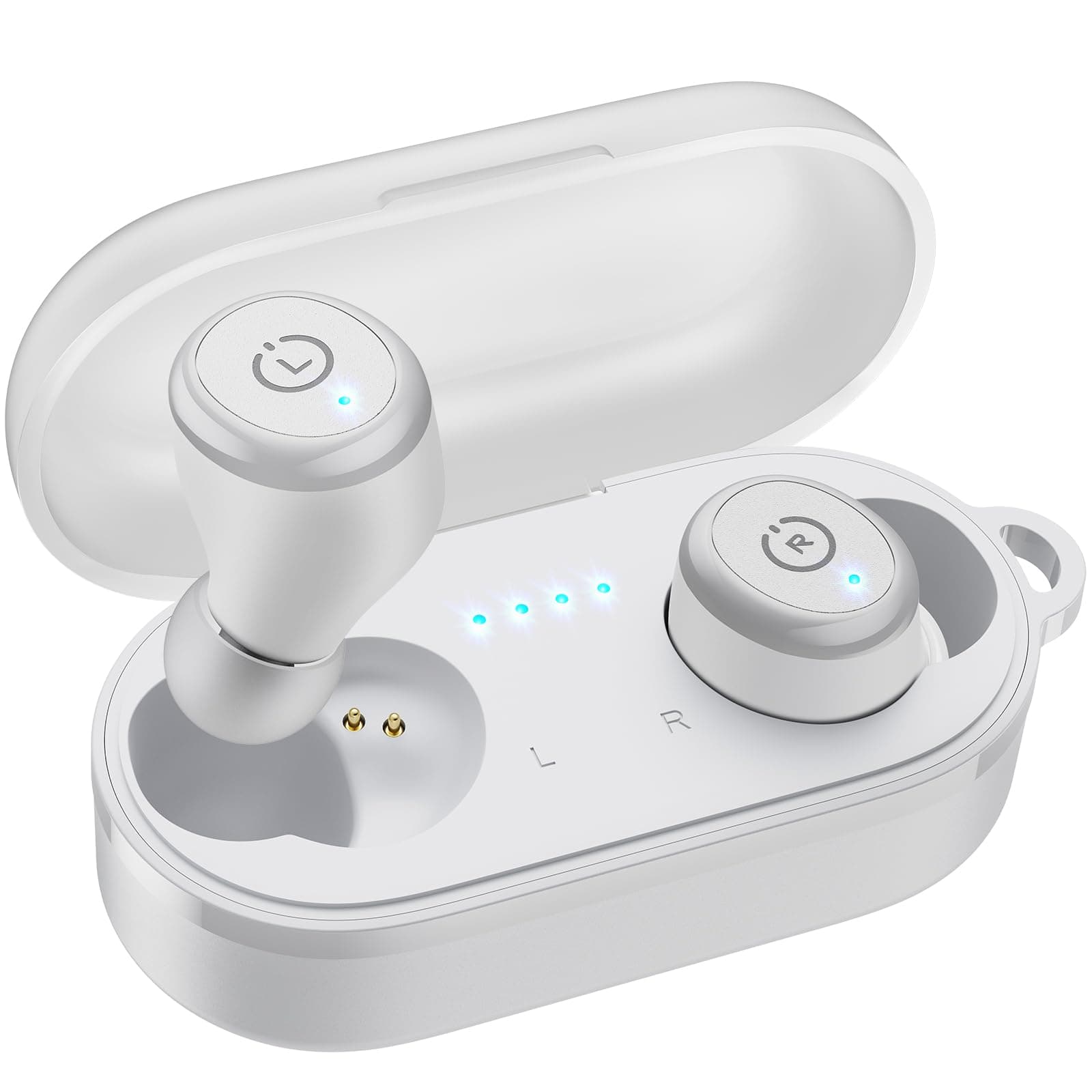 T10 Wireless Earbuds Bluetooth 5.3 Headphones, App Customize EQ, Ergonomic Design, 55H Playtime, Wireless Charging Case, IPX8 Waterproof Powerful Sound in-Ear Headset White(New Upgraded)
