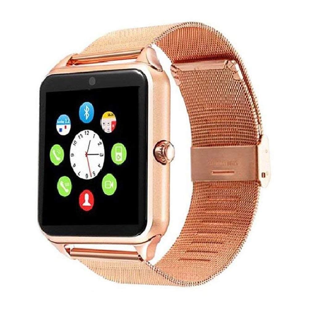 DOROIM 43272-5015 Bluetooth Smart Watch Stainless Steel Strap, Camera, Call SMS Reminder, Sleep Monitor, Pedometer, Support SIM TF Card for Android iPhone Men Women Boys Girls, One Size