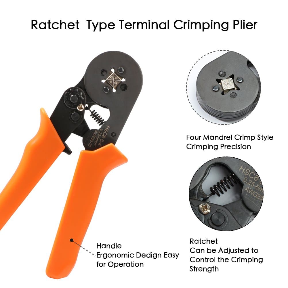 Ferrule Crimper, Ernovo Crimping Plier Wire Terminal and Connection Kit, Wire ferrule with 800pcs Connectors Terminal