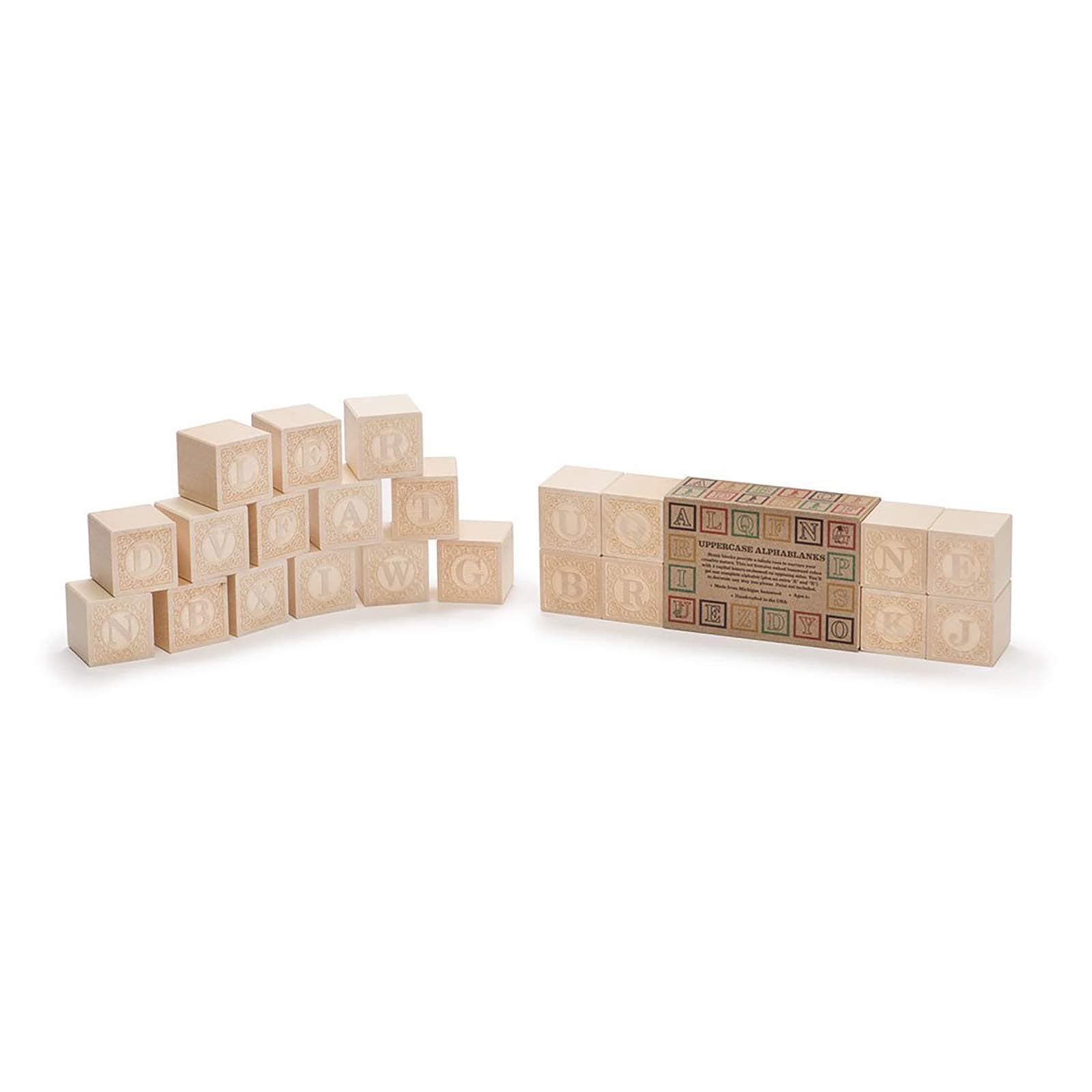 Uncle Goose Uppercase Alphablank Blocks - Made in USA