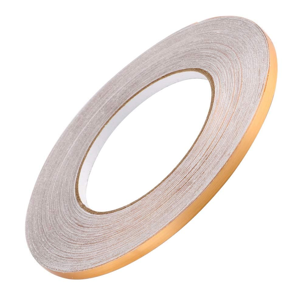 Home Decor Floor Seam Sticker self-adhesive Tile Stickers Decorative Sealing Foil Tape Waterproof Gold Silver DIY Foil Strip Wall Sticker (Gold, S-0.5CM*50M)
