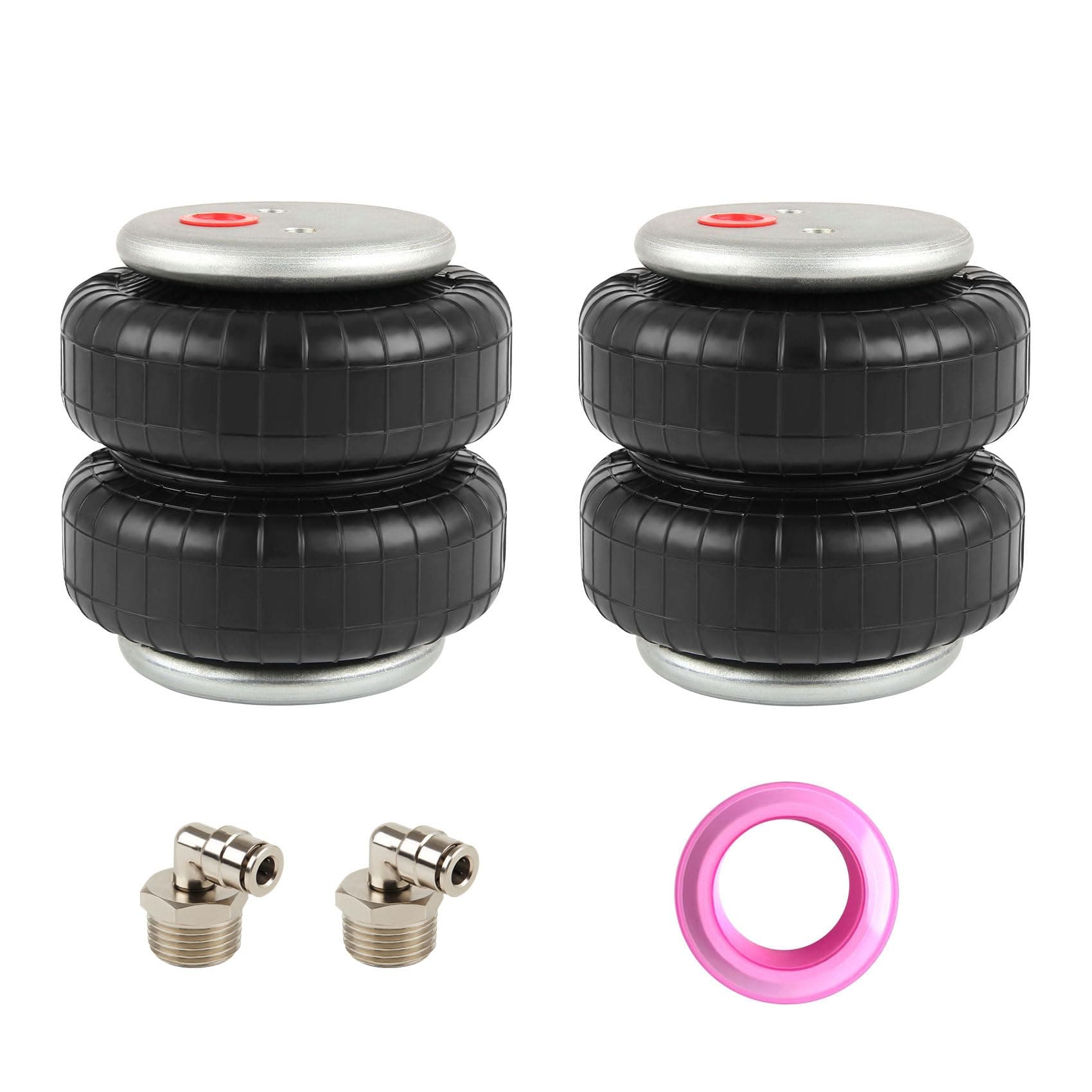 2PCS Universal Air Suspension Spring Double Bellow Standard 2500 lb 1/2"npt S...