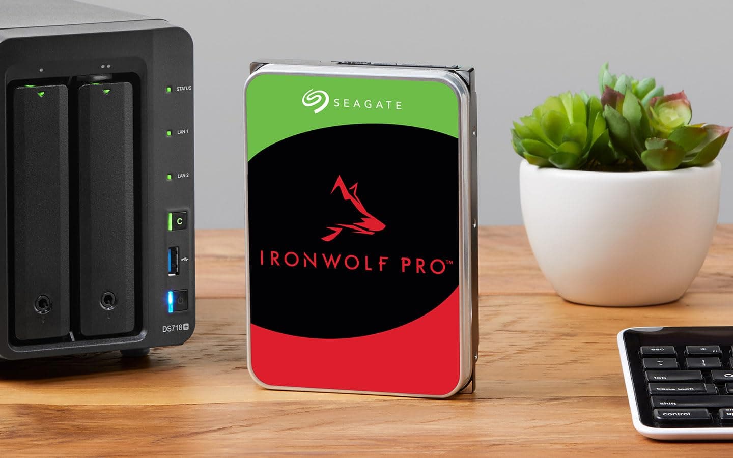 Seagate IronWolf Pro, 6TB, Internal Hard Drive, NAS, 3.5 Inch, SATA, 6GB/s, 7200 RPM, 256MB Cache, for RAID Network Attached Storage, 3 year Rescue Services, FFP (ST6000NEZ023)
