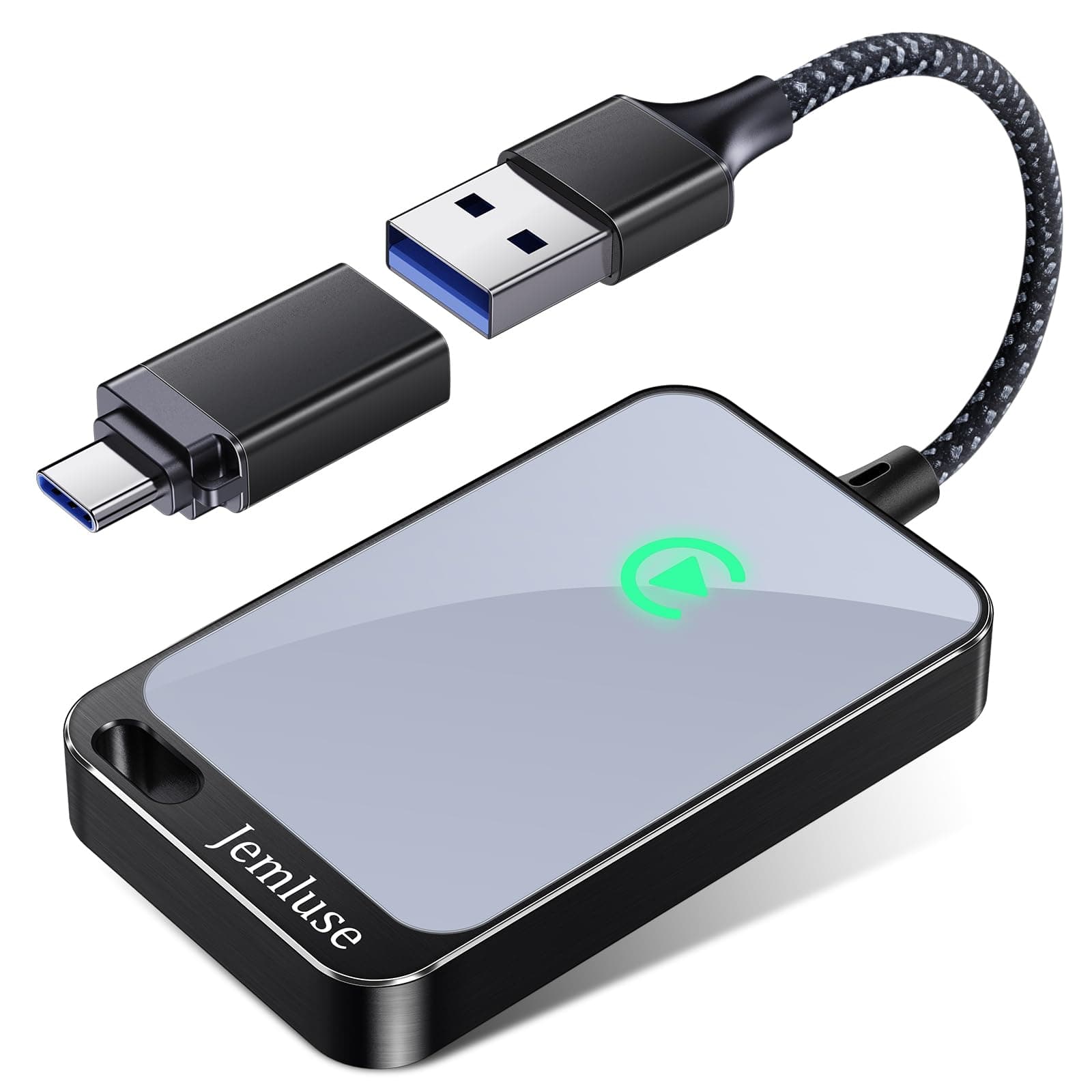 Jemluse Wireless CarPlay Adapter for Apple - Stable Fast Connection for Convert Factory Wired to Wireless CarPlay Dongle Cars for iPhone - No Latency from iOS 10+ to Screen w/USB C(White Black)