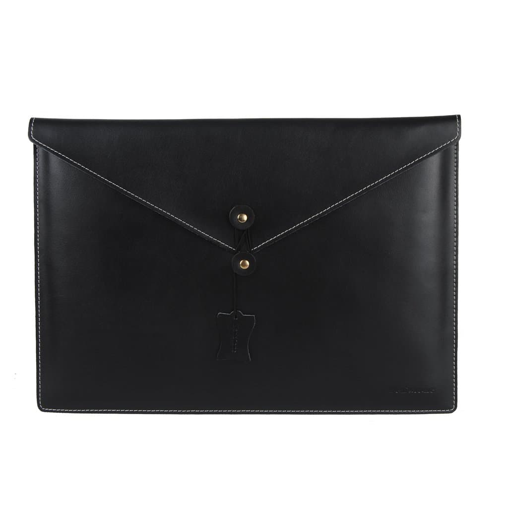 Venstone 13-inch Macbook Air Soft Genuine Leather Envelope for Macbook Air 13 Inch Sleeve Laptop Case for Macbook Air 13" , Macbook 13.3 Inch Cover Case, Envelope Bag (Black)