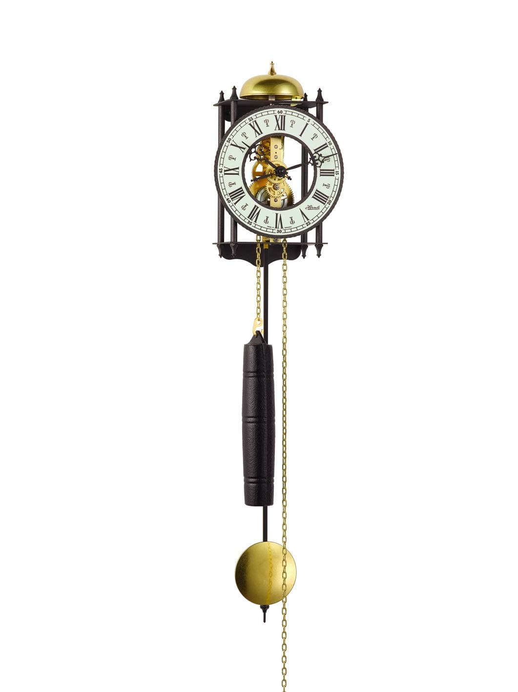 Hermle Wrought Iron Wall Clock, Black, 62 cm x 15 cm x 10 cm