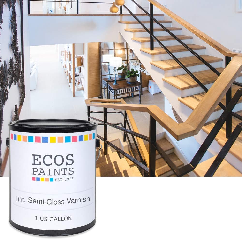 Ecos Paints Interior Semi-Gloss Wood Varnish, 1 Quart, Clear