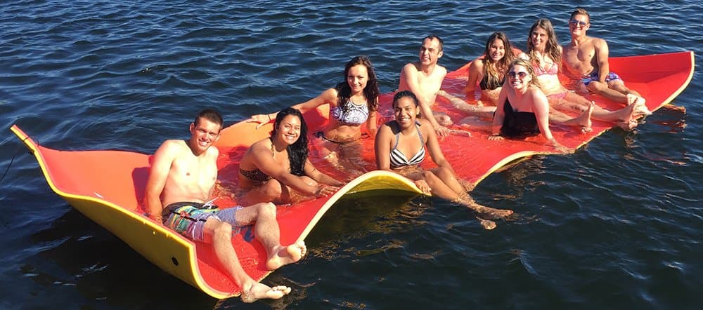 Vico Marine Floating MAT RED/Yellow Party Pad Floating Mat - 6' x 18', Red/Yellow