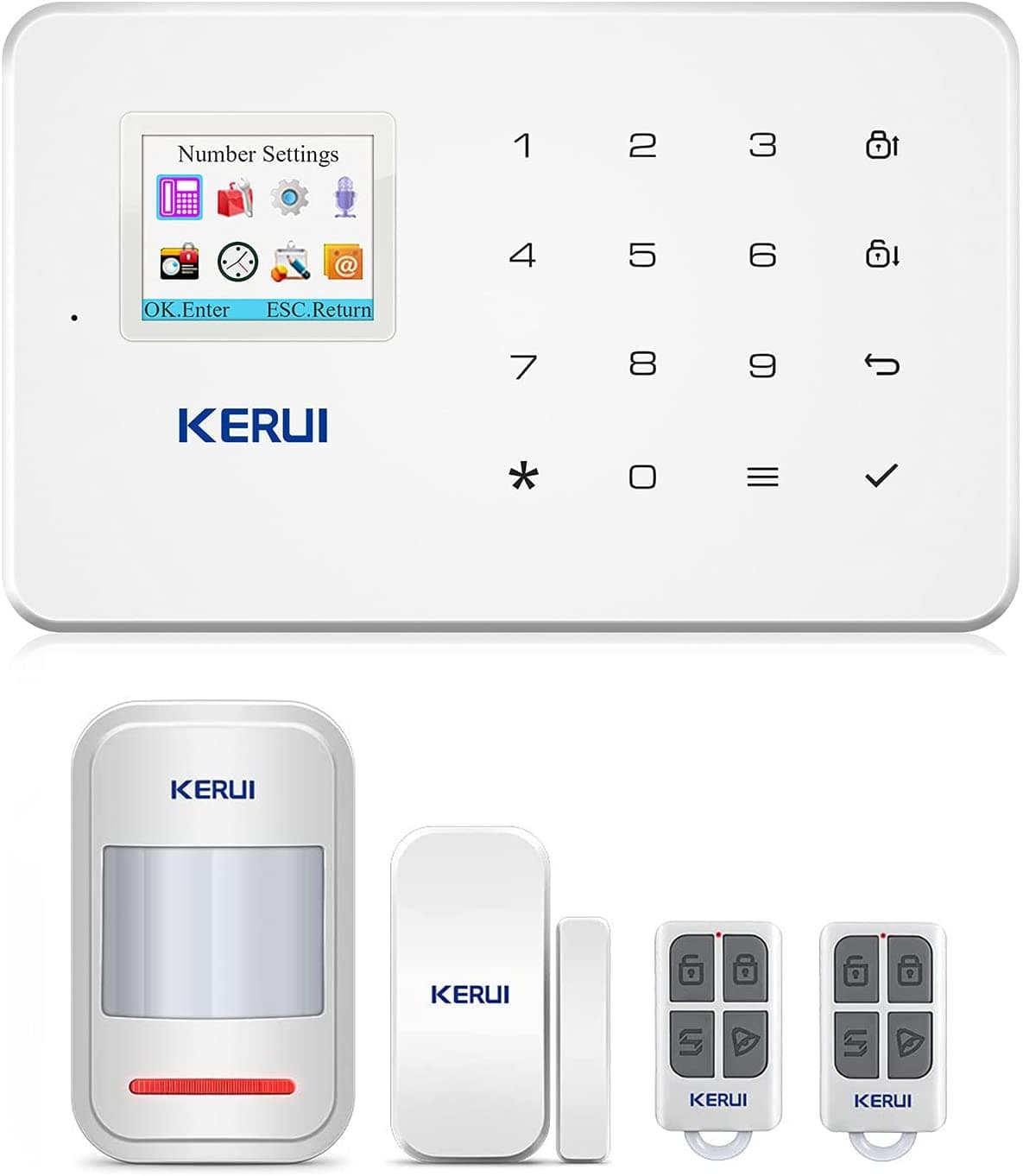 Kerui G18 iOS/Android App Wireless Security/Surveillance System GSM - Magnetic Window Sensor, Motion Detection, IP Camera & Infrared Cameras