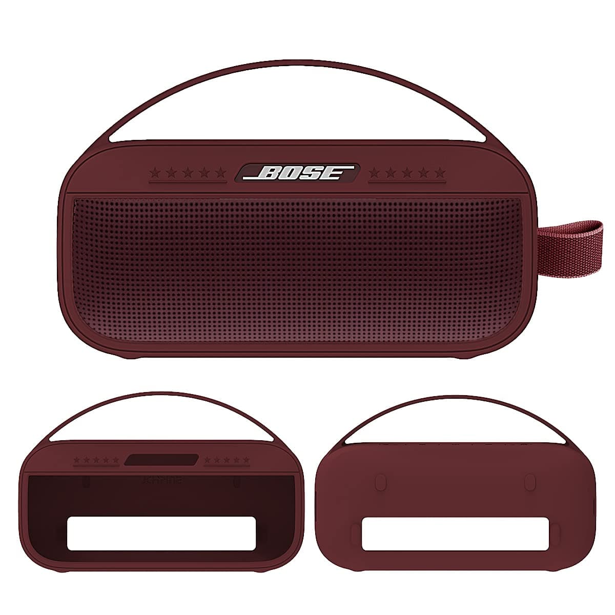 JCHPINE Silicone Cover Case for Bose SoundLink Flex Bluetooth Portable Speaker 1st Gen, Protective Skin Sleeve for Bose SoundLink Flex Speaker Accessories (Only Silicone Case) (Carmine Red)