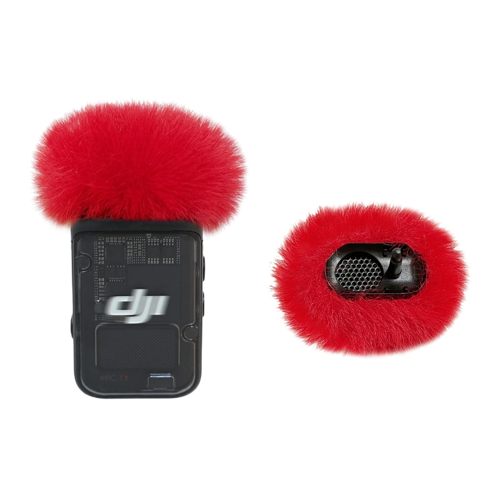 Microphone Windscreen Compatible with DJI MIC 2 (Not for DJI MIC 1) / OSMO POCKET Microphone Furry Wind Muff (2 Packs-Red)