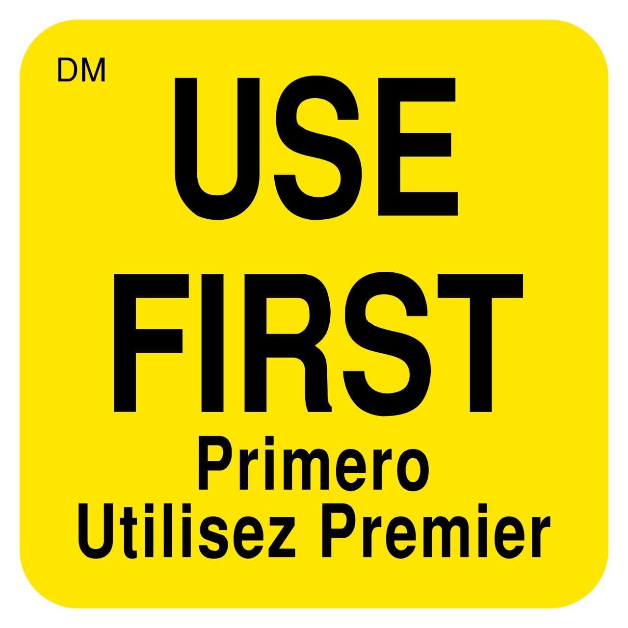 DayMark Safety Systems "USE First" Dissolvable Label, 1" x 1", Roll of 500