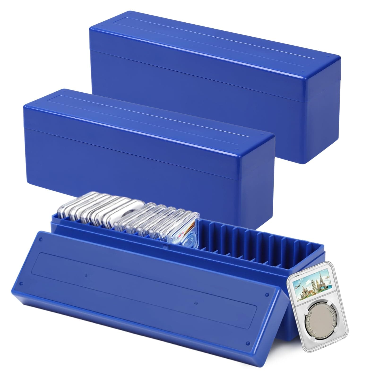 Coin Slab Storage Boxes with 20 Slots, 3 Pcs Plastic Coin Holder Organizer Boxes for 60 Coin Slabs, Coin Storage Cases Compatible with PCGS NGC PMGab Coin Holders(Include Boxes Only)