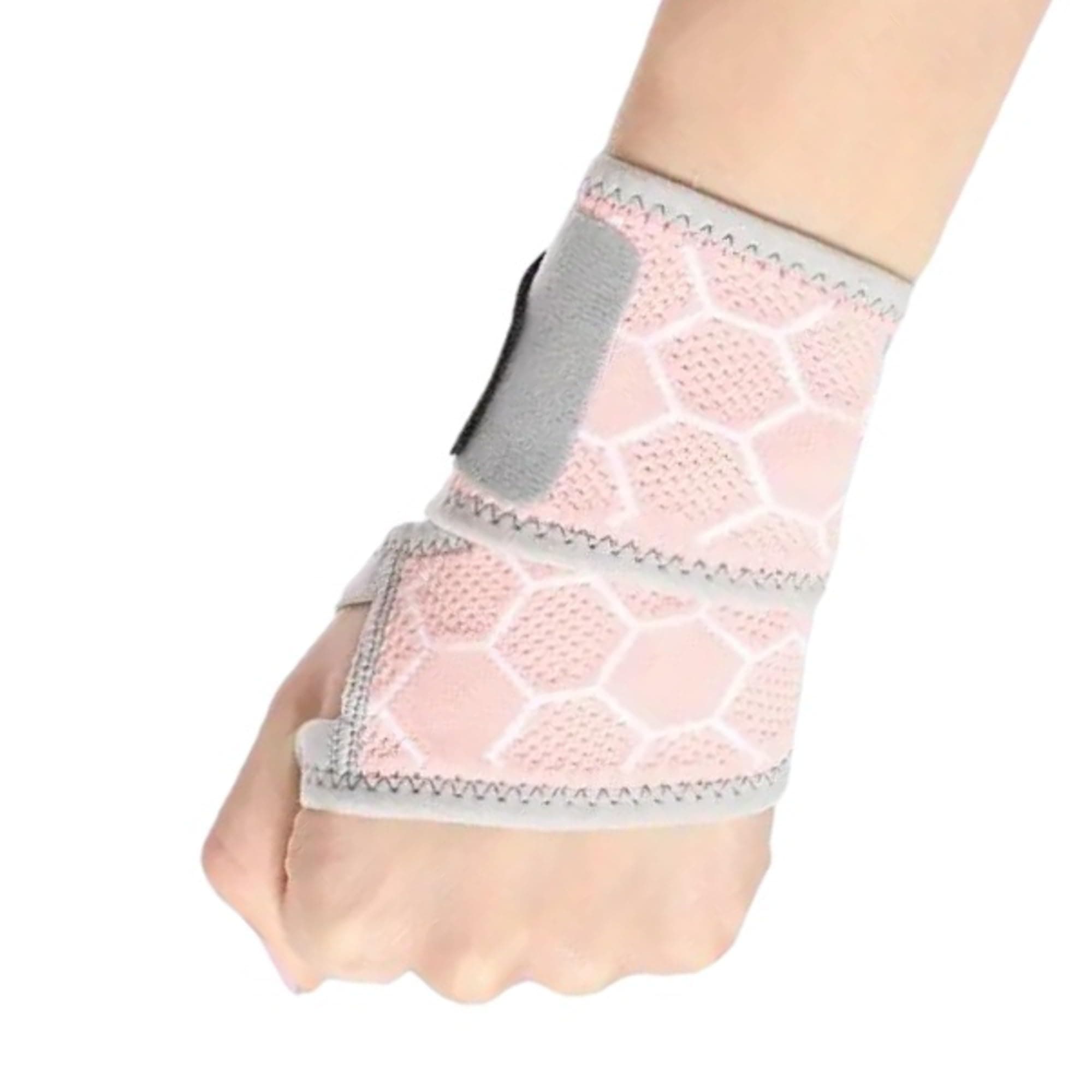 HENIJ nylon Wrist Compression Strap and Brace Band, Wrist Support Band for Fitness, Weightlifting, Tendonitis, Carpal Tunnel Arthritis, Pain Relief-Wear Adjustable Fit Right Left Hand, Pink, Pack Of 1