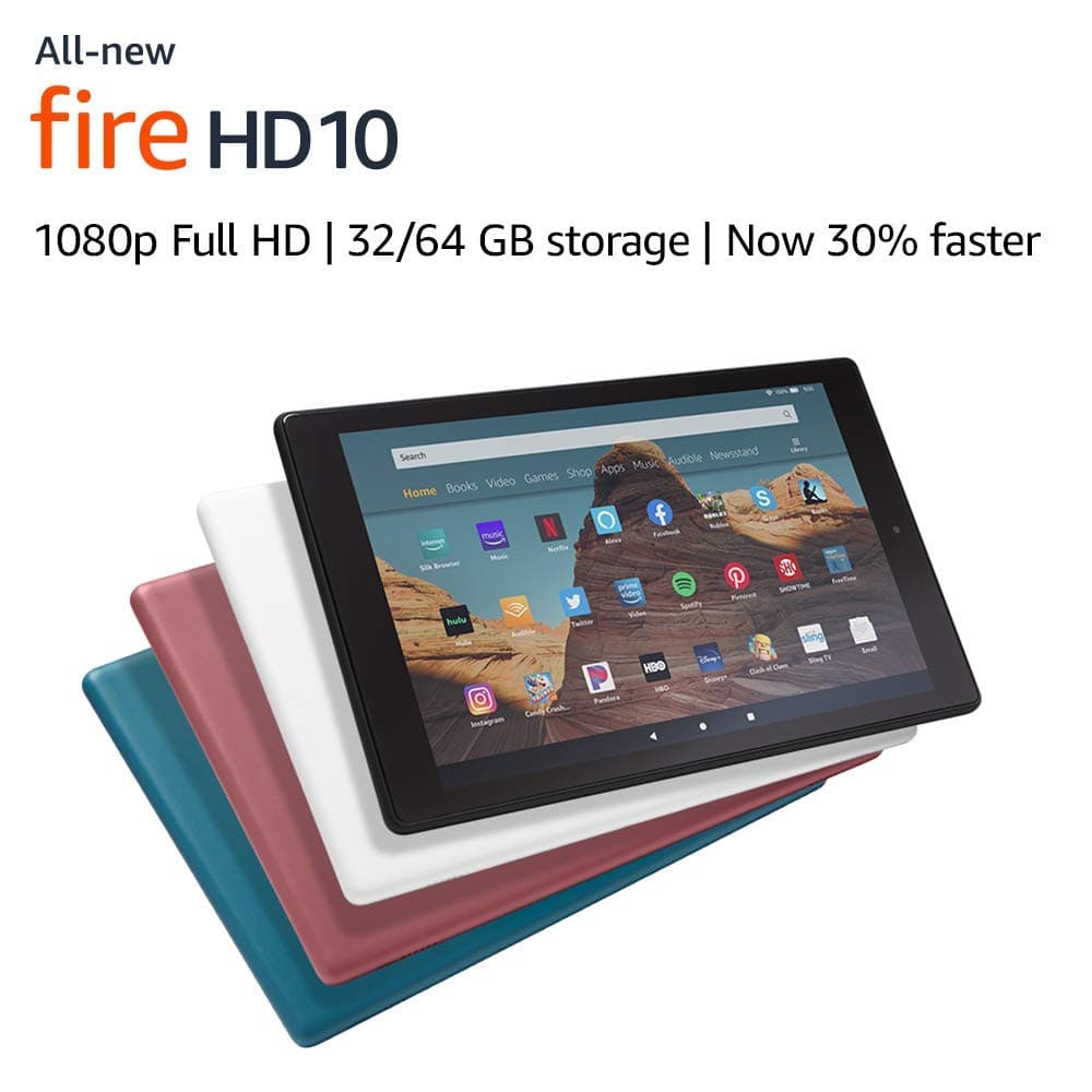 Certified Refurbished Fire HD 10 Tablet (10.1" 1080p full HD display, 32 GB) – Black (2019 Release)