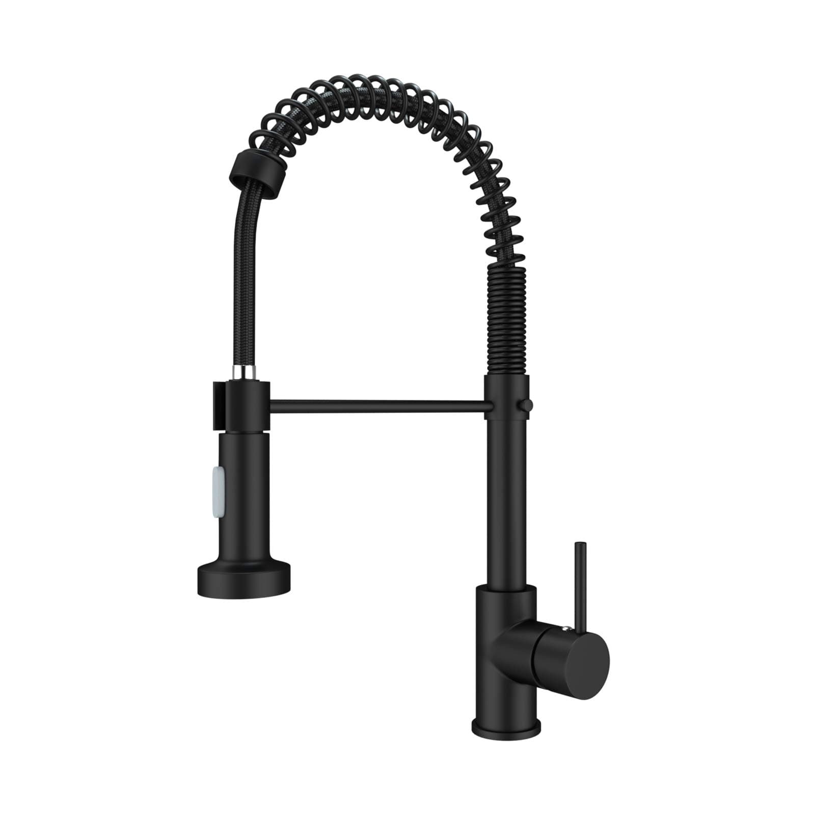 Black Kitchen Tap Sink Mixer tap with Solid Brass Commercial Single Handle Single Hole Pull Down Swivel Sprayer Mixer Tap Cold and hot Fittings UK Standard