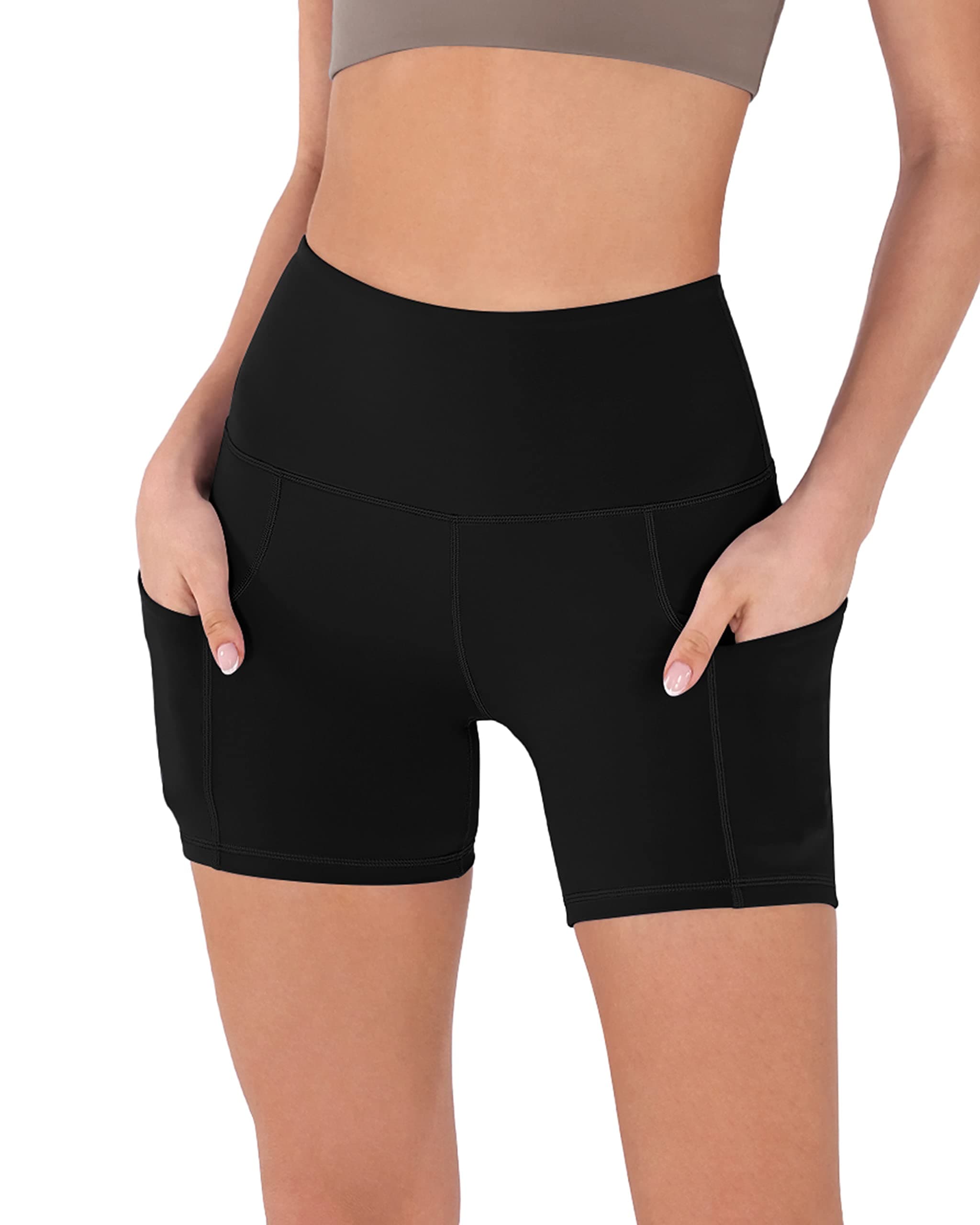 ODODOSWomen's Tummy Control Biker Shorts 2.0 with Pockets High Waist Athletic Workout Yoga Shorts-3.5''/ 5"/ 8" / 10" Inseam