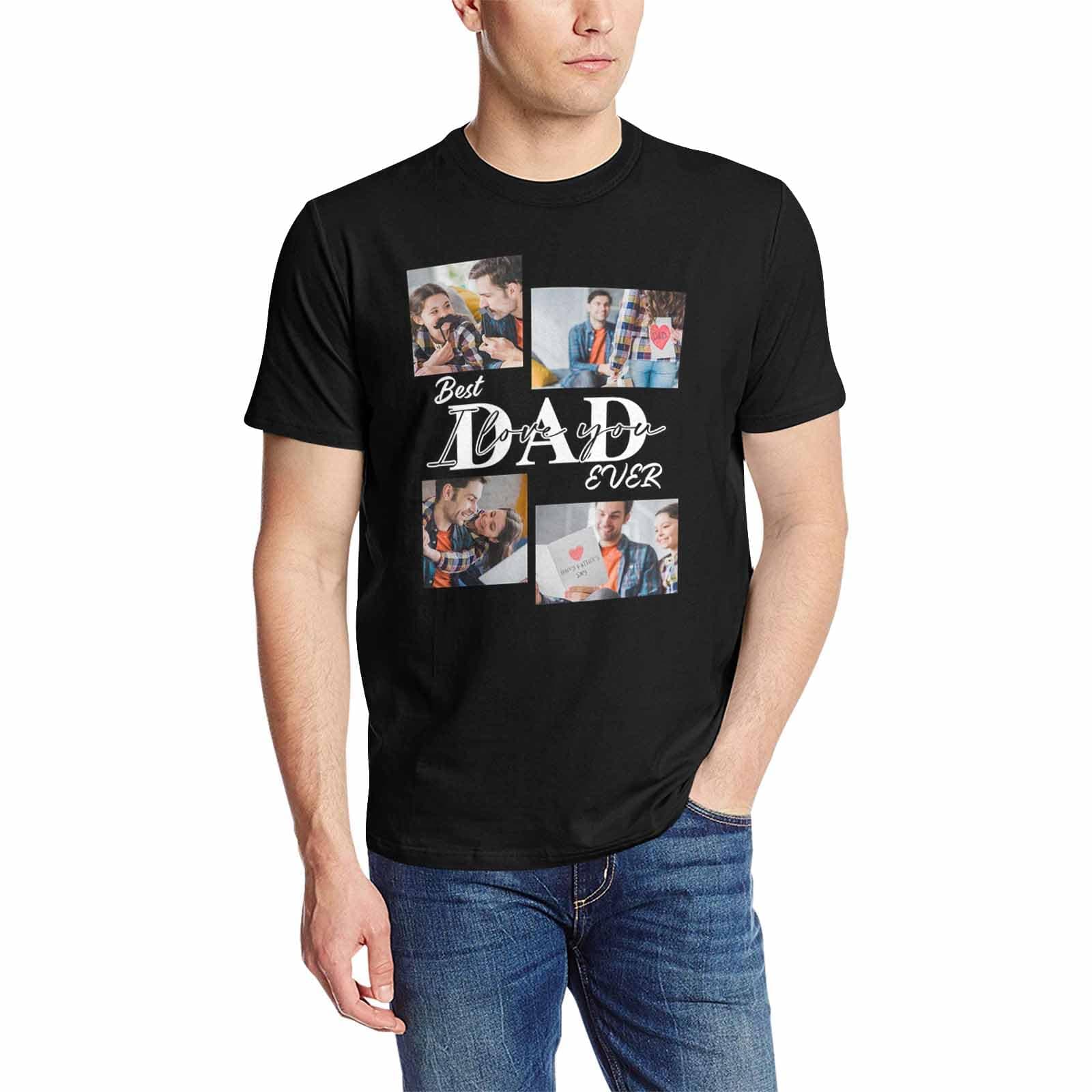 Custom T Shirt with Face Pet Face Image Logo Personalized Unisex Crewneck Tee Shirt for Men Women Love America USA Gift