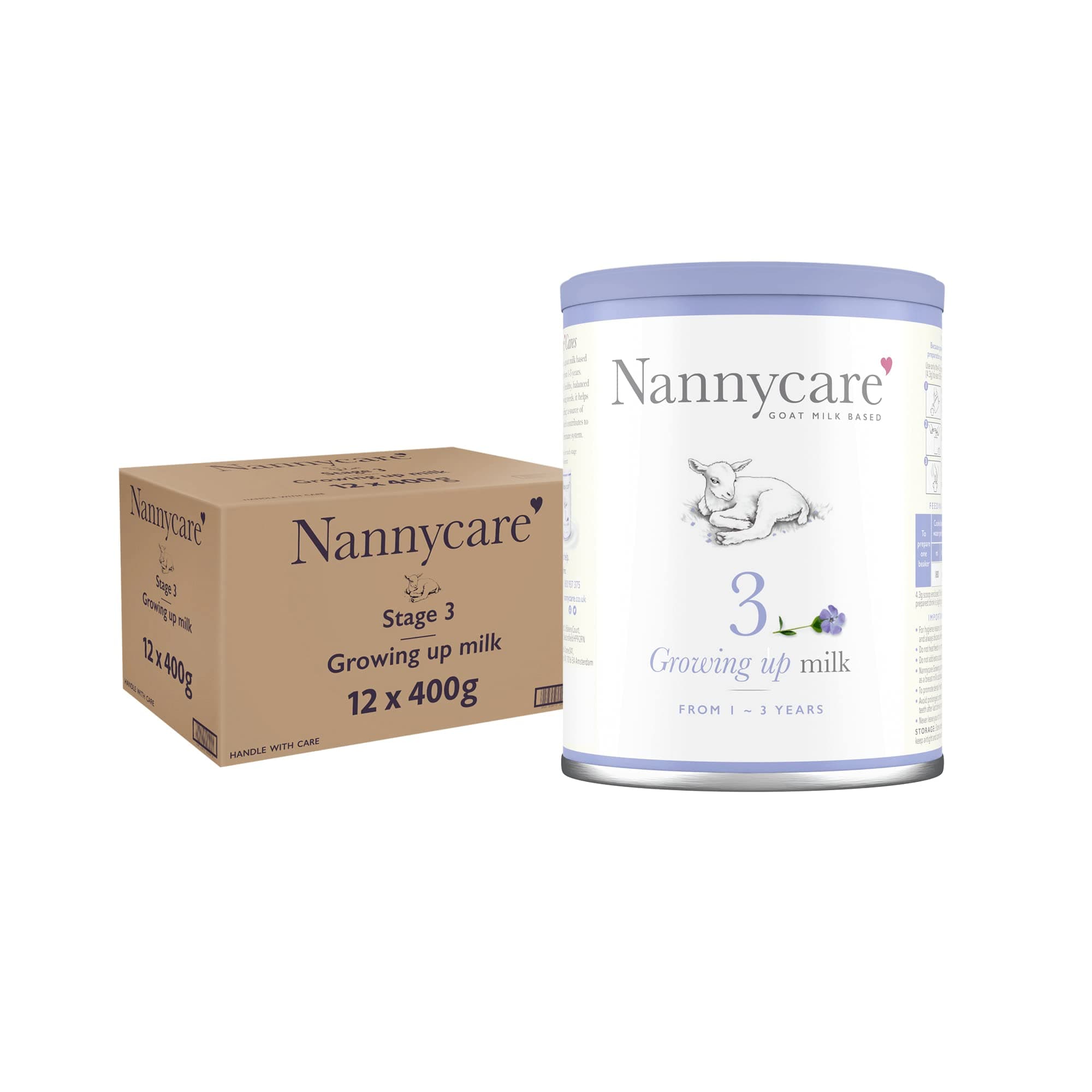 Nannycare Goat Based First Infant Milk – Stage 1 (From Birth) | Baby Powder Made from Whole Goats Milk | Nutritionally Complete Formula for Combination or Bottle Feeding – 800g