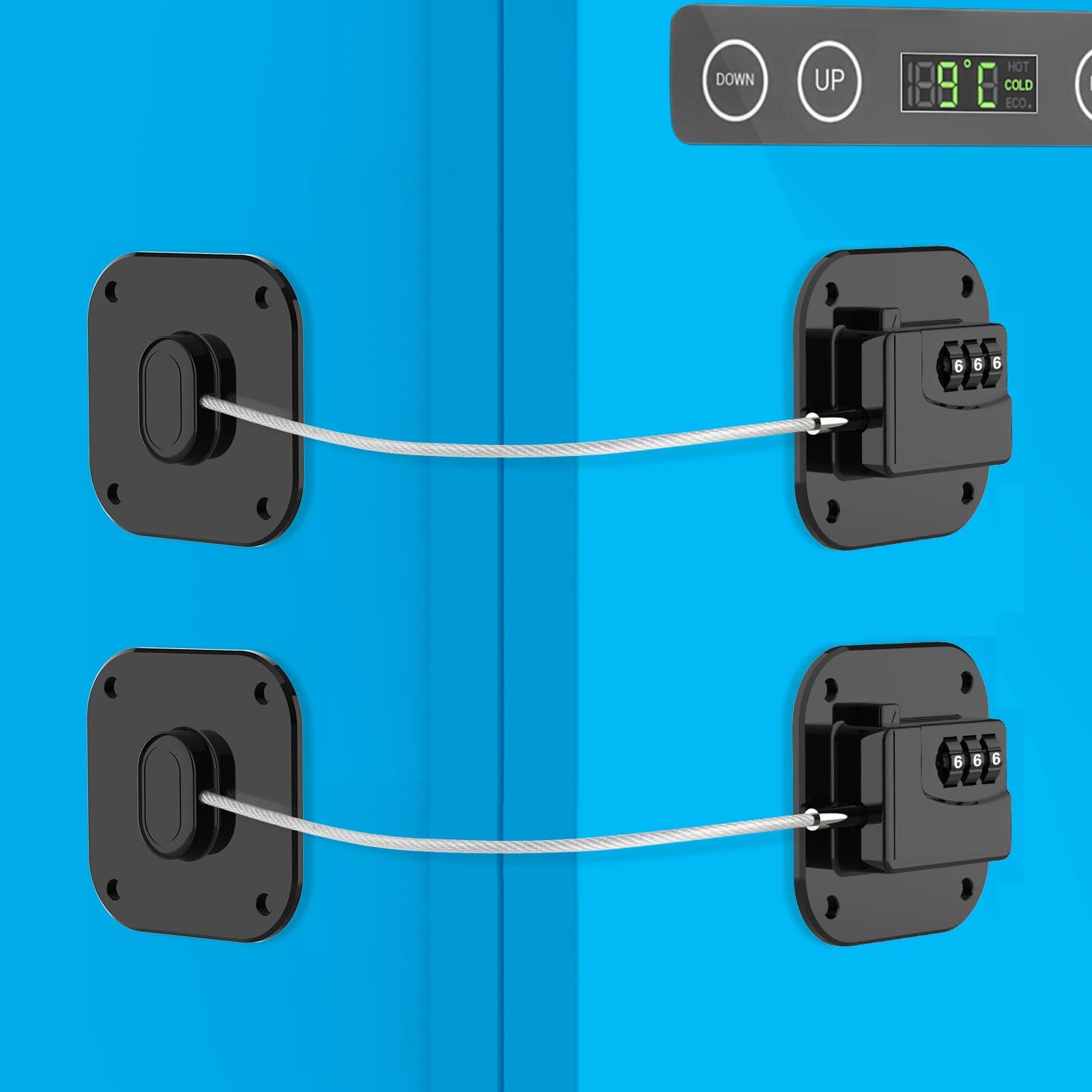Cabinet Locks for Babies, Refrigerator Lock, 2 Pack DUOSI Fridge Lock Child Locks for Cabinets, Baby Proofing Safety Locks for Kitchen Cabinets and Drawers, Closets, Windows, Doors and More