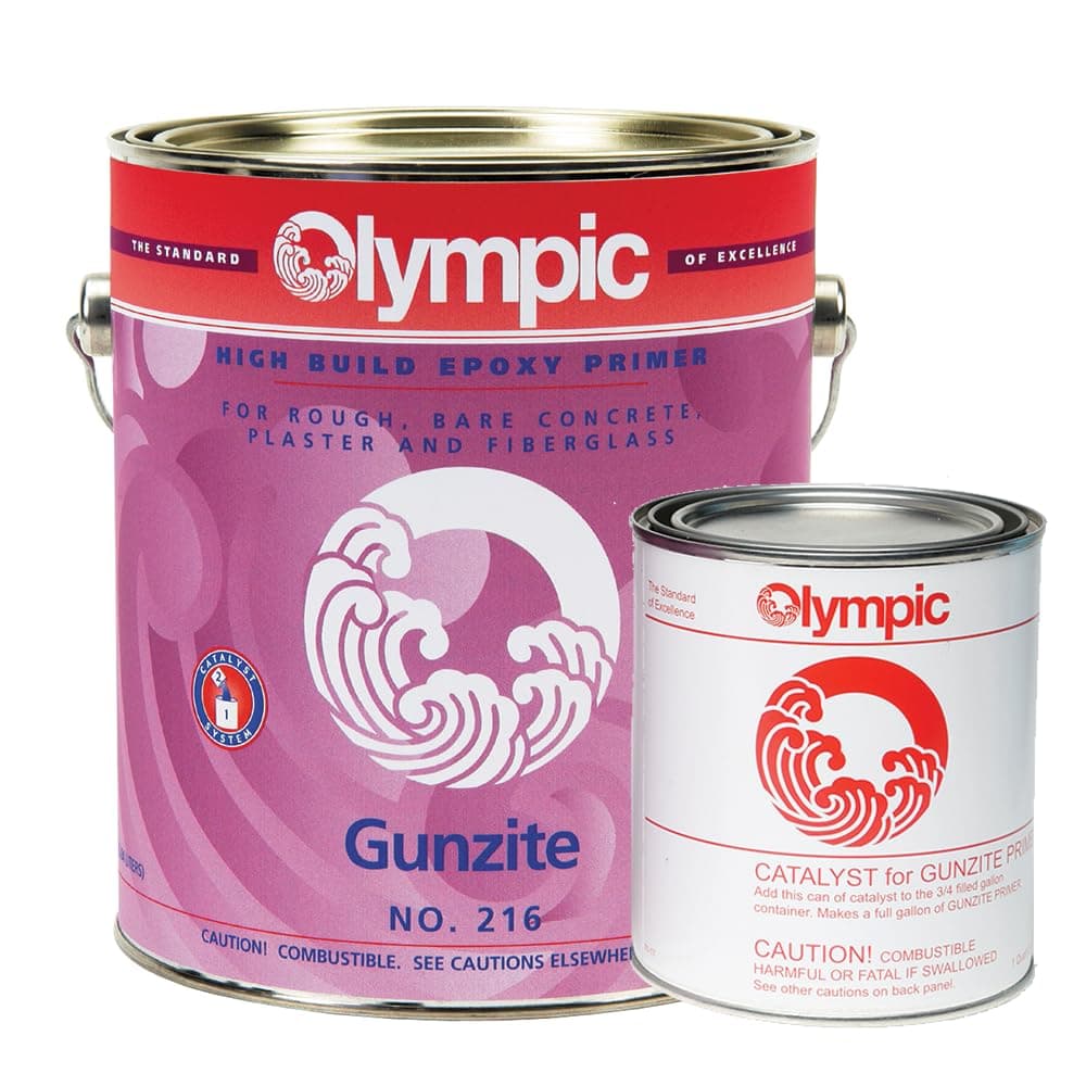 Olympic Pool Paint - Gunzite Primer - 1 Gallon - two-part epoxy primer for rough plaster or concrete, new gunite, fiberglass or sandblasted surface pools.