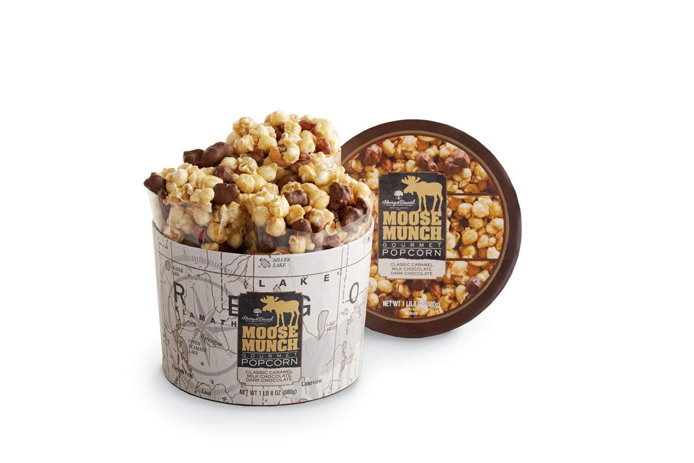 Classic Moose Munch Gourmet Popcorn 1lb 8 Oz Assortment Drum