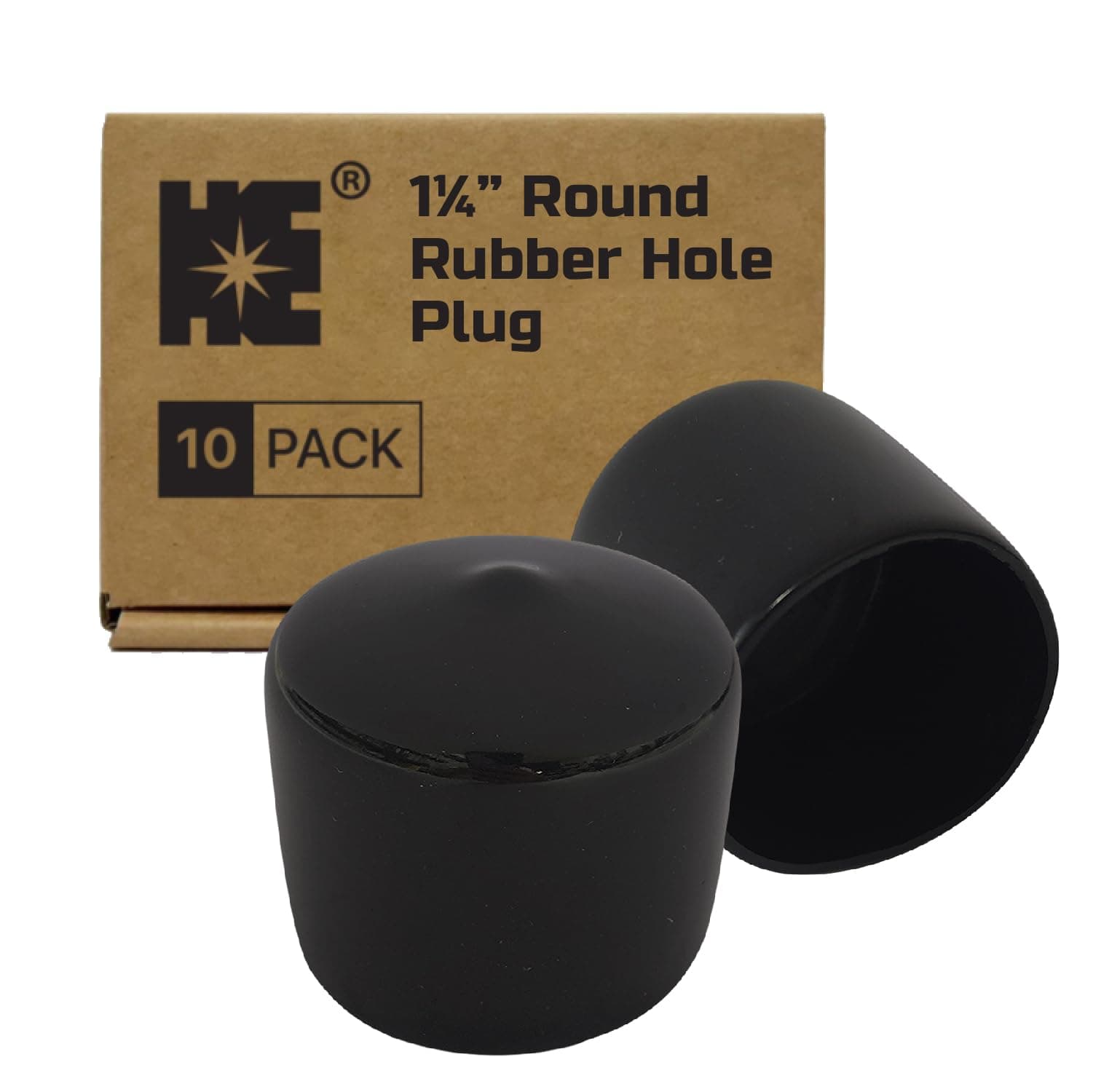 Cosmostar 1.25" Inch (31.75 mm) Round Rubber Hole Plugs - Durable Black End Caps for Metal Tubing, Fences, Chair & Furniture Legs | Easy Glide Protection & Secure