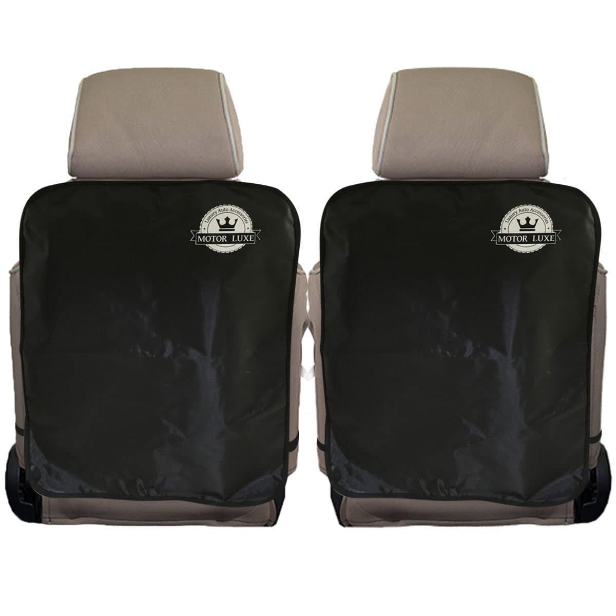 Motor Luxe Kick Mats 2-Pack - Large Car Seat Back Protector Set
