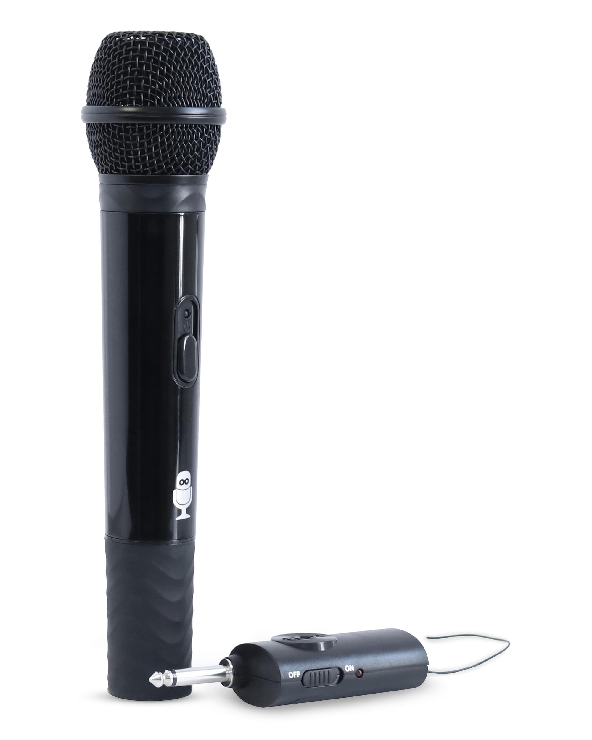 Singing Machine Portable Wireless Microphone (Black) - Premium Unidirectional UHF Wireless Mic for Singing, Speeches & Events - Cordless Mic Compatible with Karaoke Machines, PA Systems & More