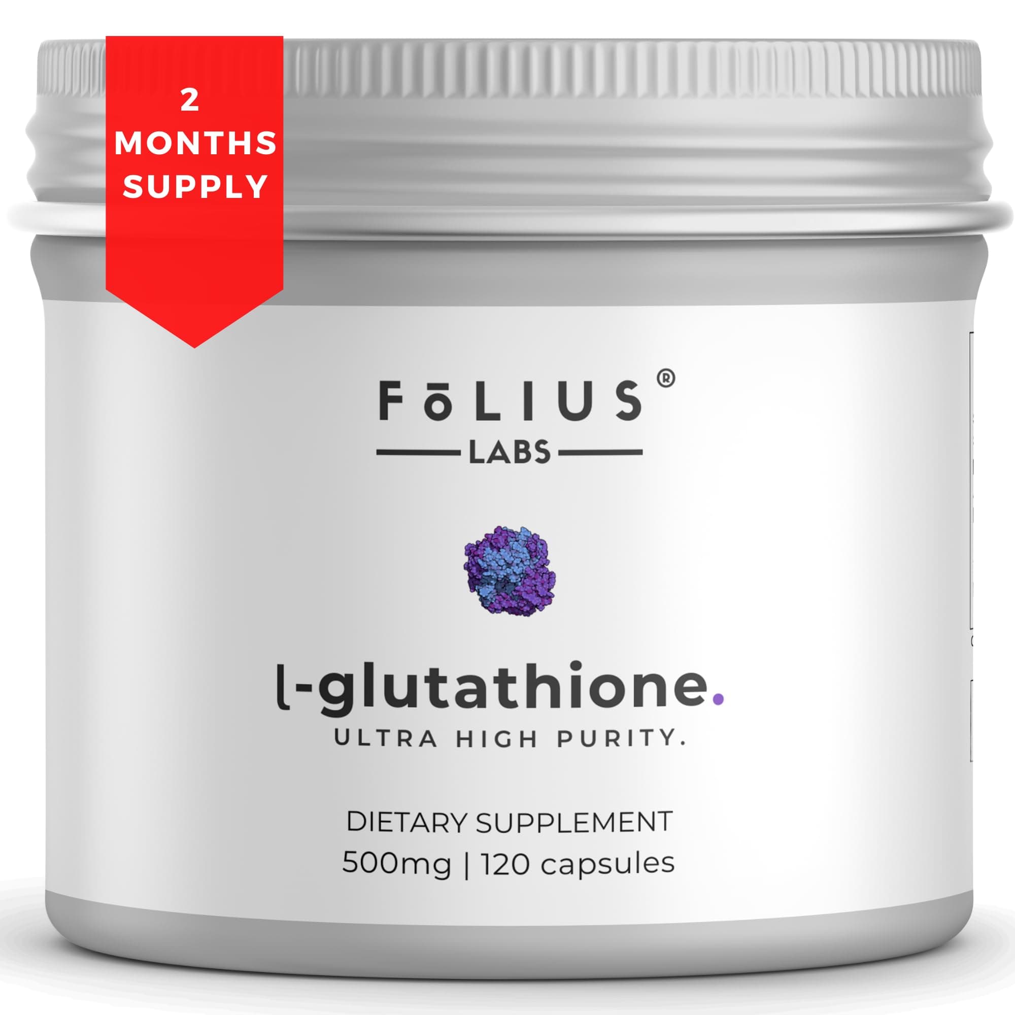 L-Glutathione 98% (Reduced) - Highly Bioavailable and Absorbable Glutathione Supplement for Skin Glow and Antioxidant Support - Veg Collagen Supplement for Women and Men - 120 Capsules