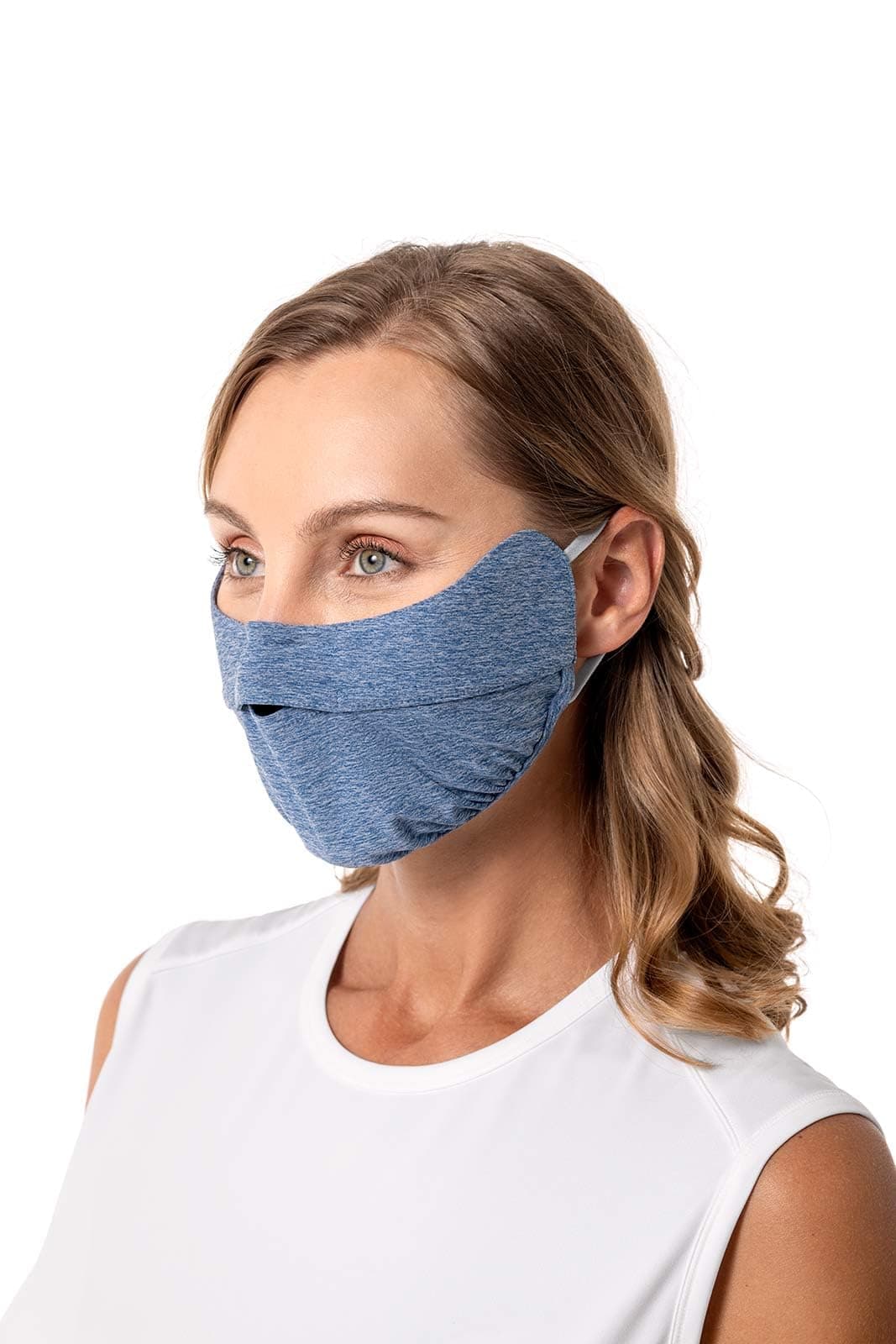 Coolibar UV Face Mask with Adjustable Features - UPF 50+ Sun Protection - Zenith in Blue Dusk