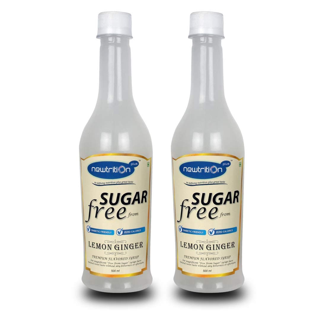 Sugar Free Lemon Ginger Mixer Syrup - Pack of 2 (500 ml Each) - Zero Calorie, Diabetic Friendly, Keto Friendly