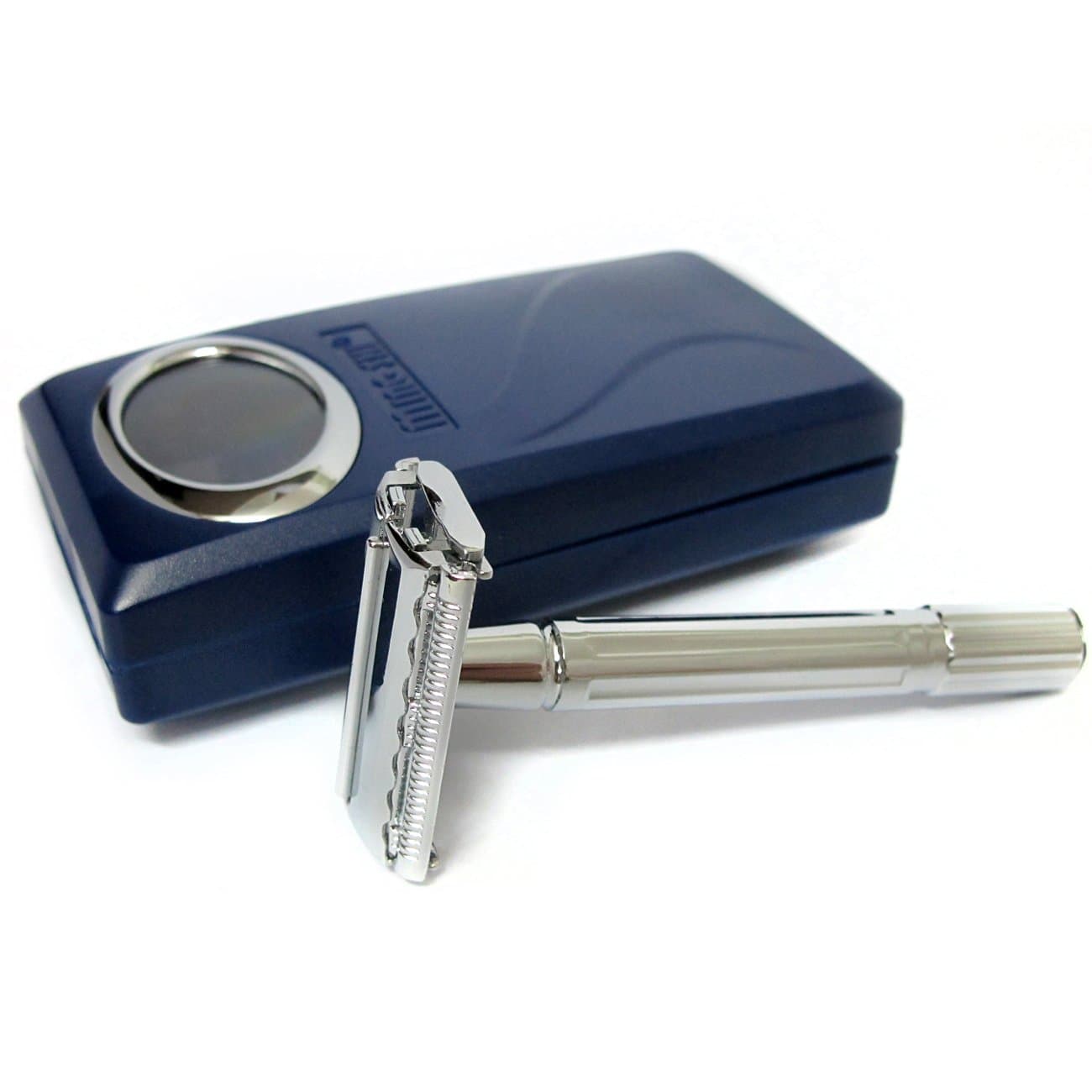 Twist To Open Classical Double Edge Safety Razor With Razor Blades.