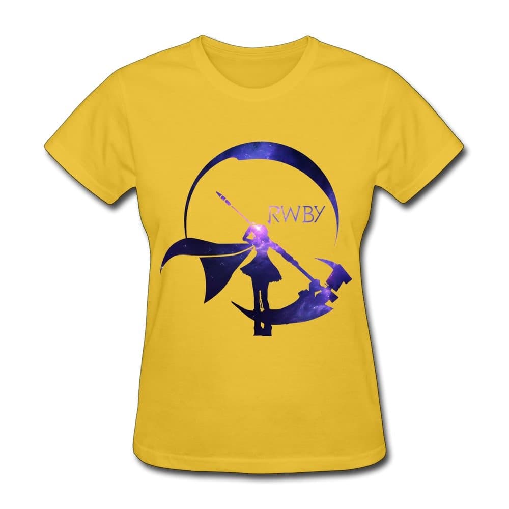 Funny RWBY Starry Crescent Sky Ruby Rose Logo Women's Tshirt Black