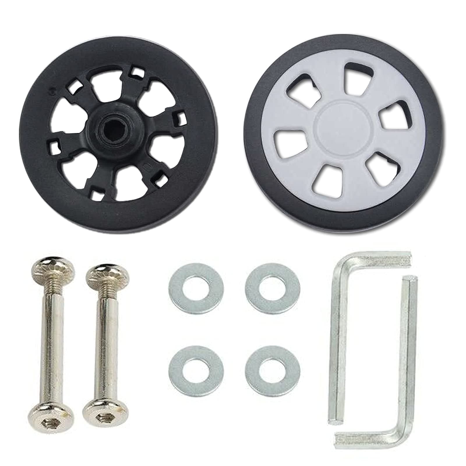 Suitcase Wheels Replacement 360 Spinner 60mm x 12mm Kits Luggage Travel Wheel Double Accessories Universal Rubber Swivel Trolley Casters Bearings Repair Tools Set Rotating Flexible Quietness