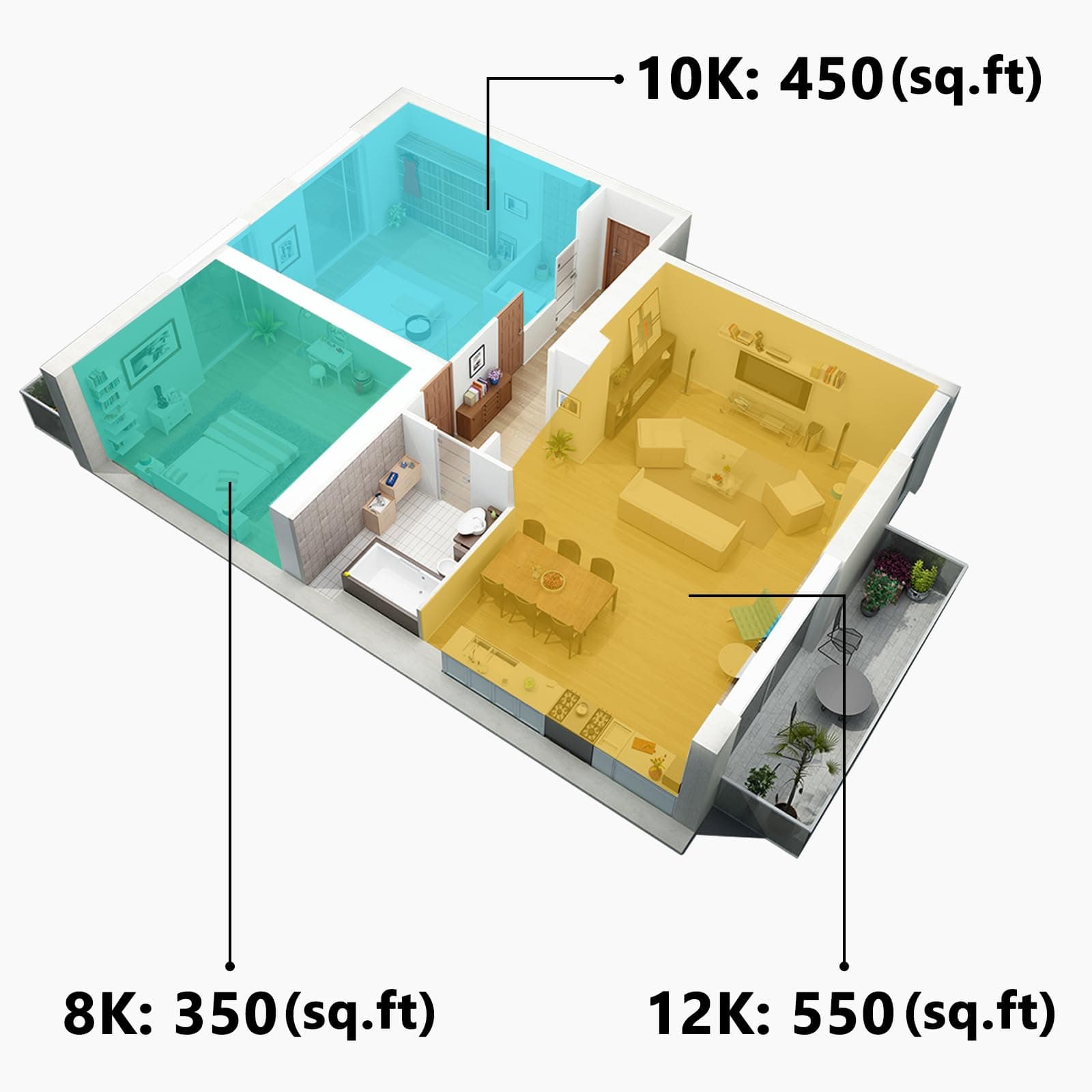 Hykolity WiFi Enabled Air Conditioner, 8000 BTU Smart Portable AC Unit, Cools up to 350 Square Feet, Ultra Quiet, Energy Saving with Remote, for Small Room, White