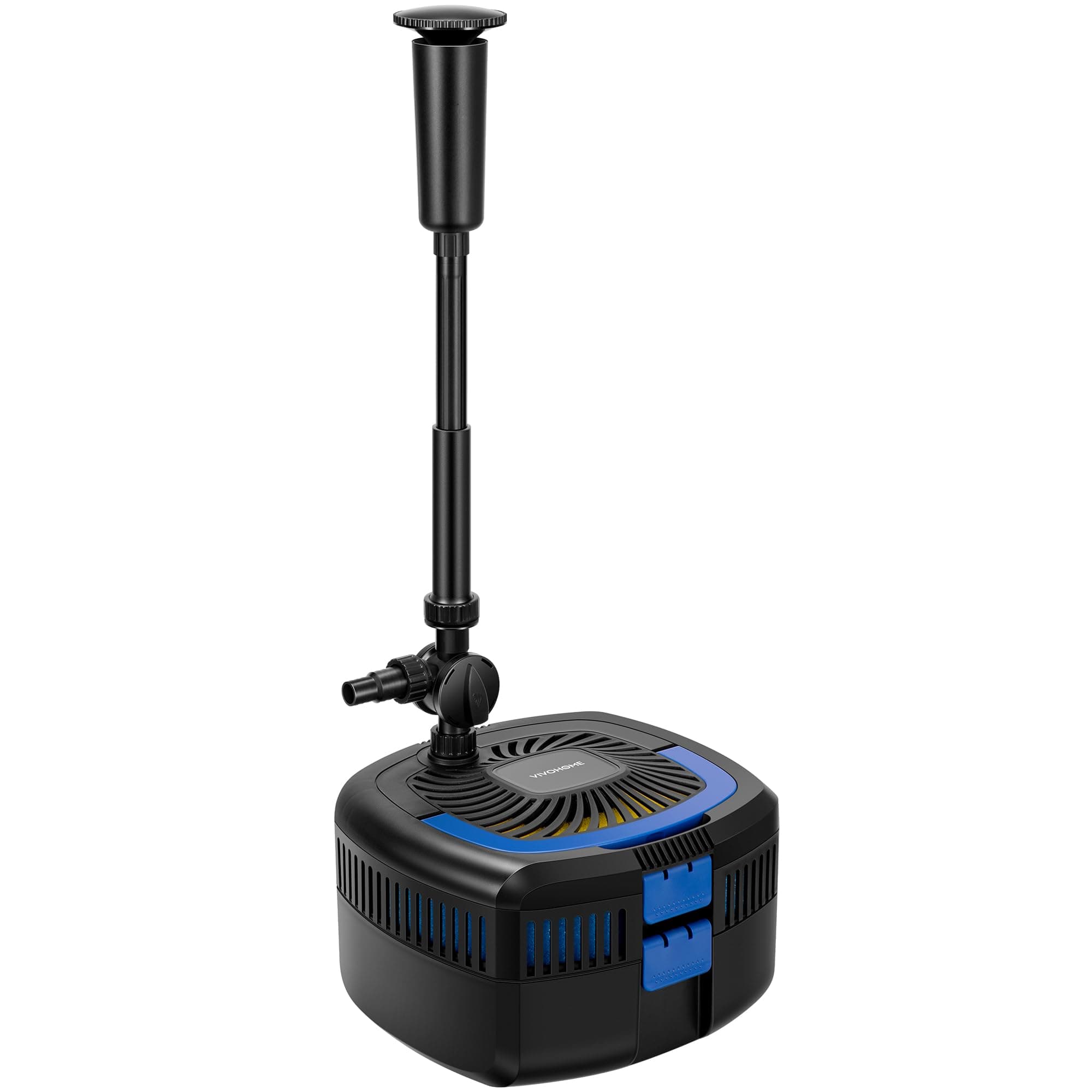 4-in-1 Pond Filter System Kits, 1370 GPH Water Pump with Filter, Fountain and 13W Light Combo for Ponds up to 2113 Gallons