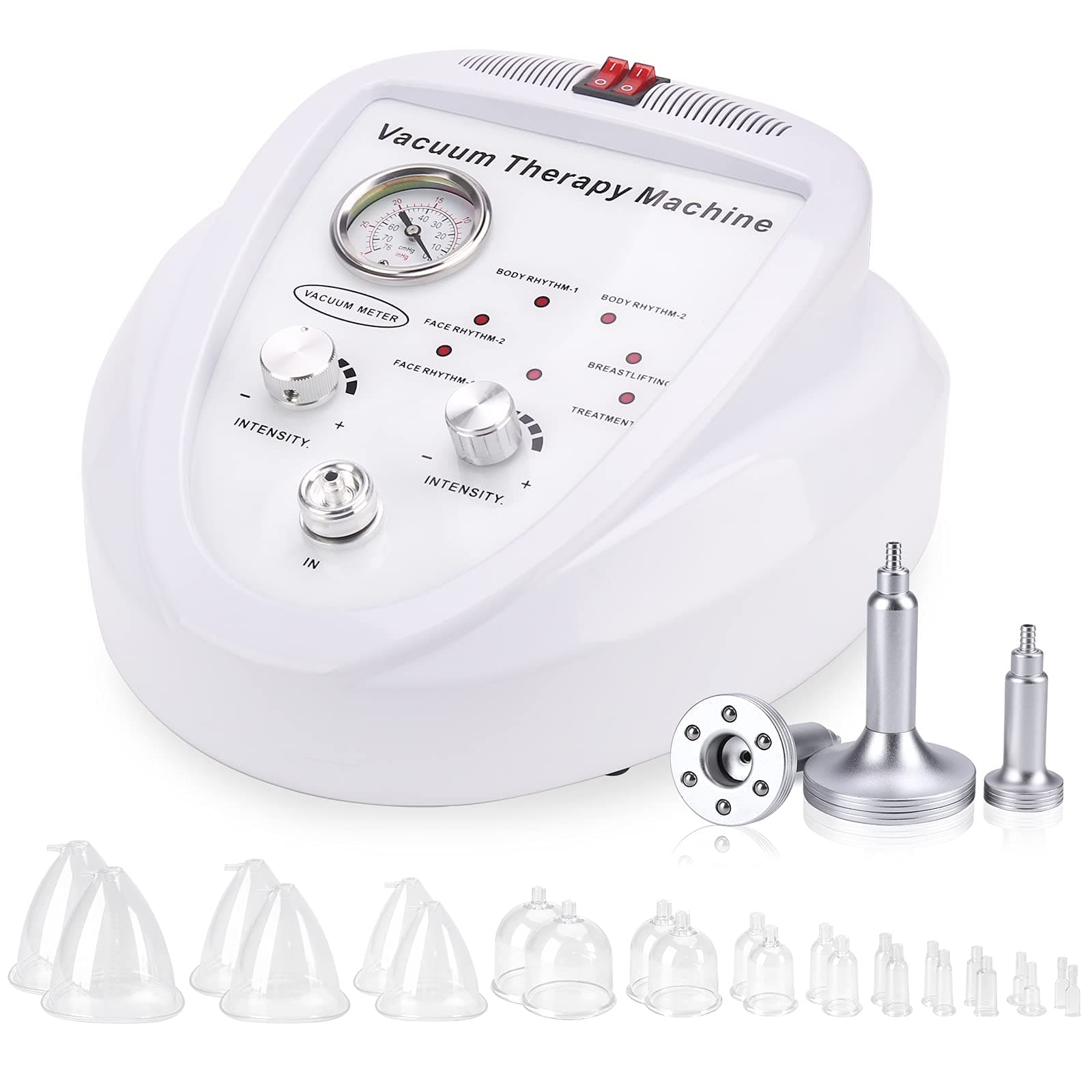 Yofuly Vacuum Therapy Machine, Multifunctional Vacuum Therapy Cupping Machine, Vacuum Cupping Machine with 30 Vacuum Cups and 3 Gua Sha Handles | 0-70 cmHg