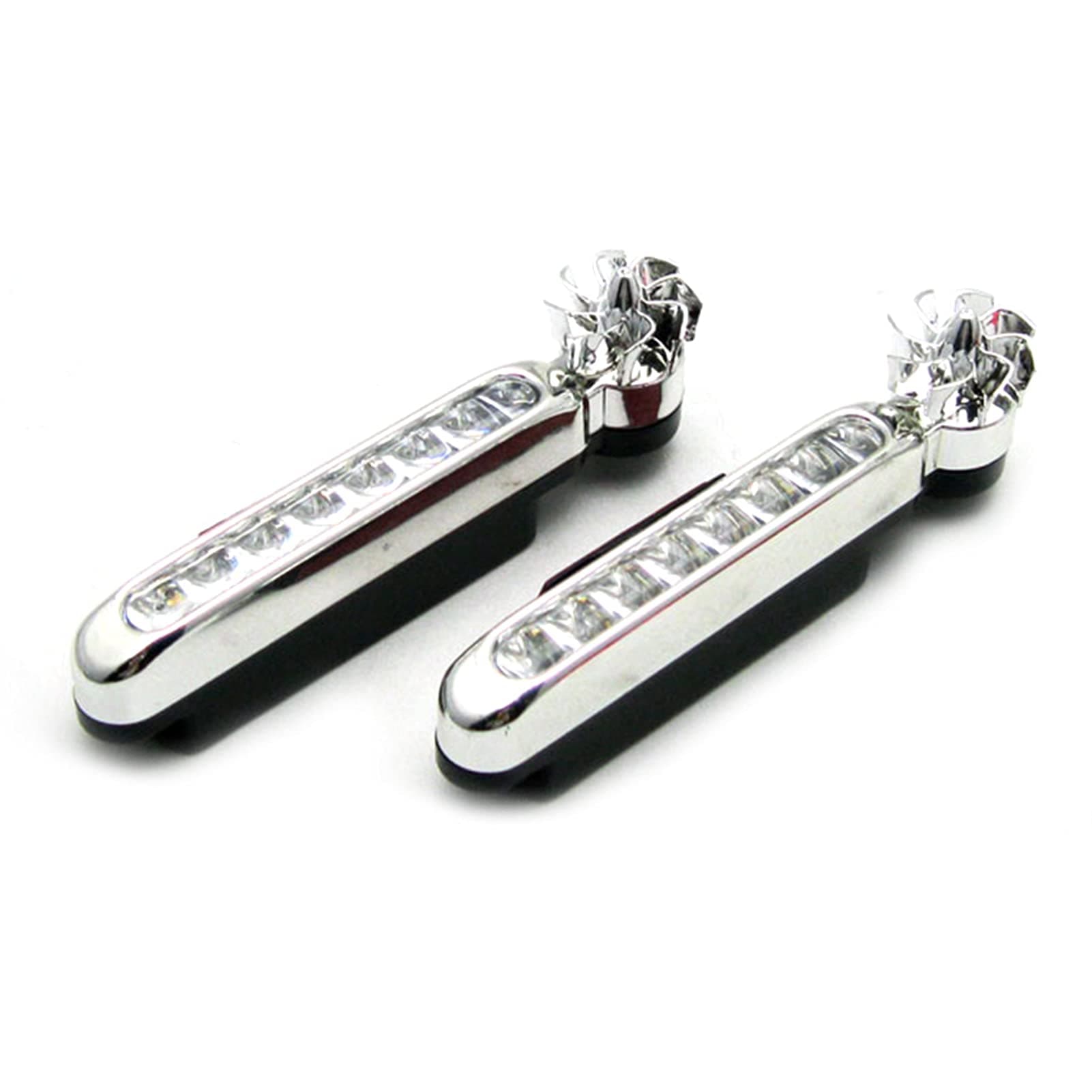 Pepisky 2Pcs Car Daytime Running Light 8 Leds Wind Energy Powered Fog Lamp Auto Universal Waterproof Exterior Light