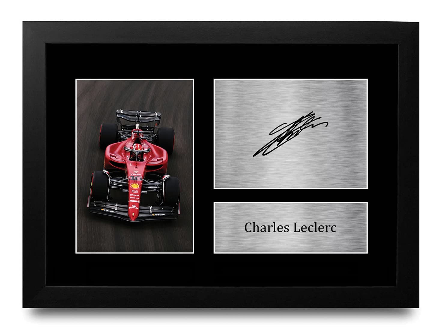 FR A4 Charles Leclerc Formula 1 Gifts Printed Signed Autograph Picture for F1 Formula 1 Racing Fans - A4 Framed