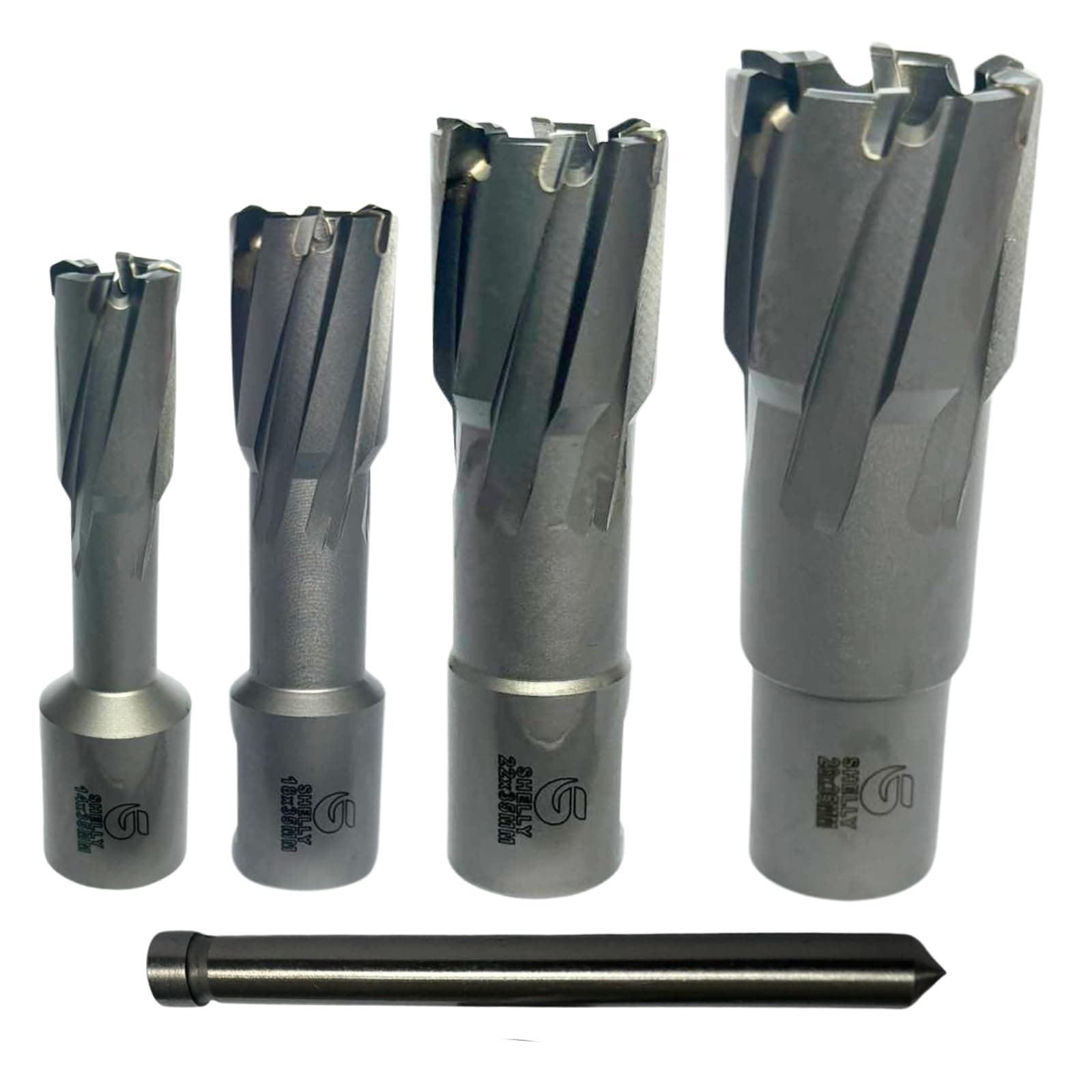 TCT Annular Cutter with Pilot Pin - Mag Drill Bit, Tungsten Carbide Tipped for Hard Steel (up to 1400N/mm²) Weldon Shank Magnetic Drilling Bits 18mm Diameter, 35mm Cutting Depth