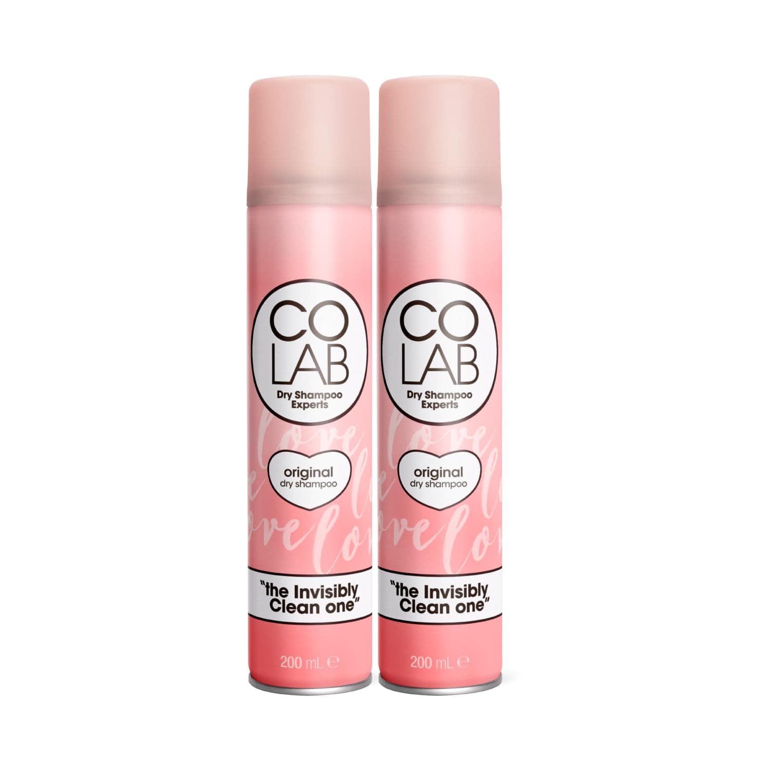 COLAB Dry Shampoo, Original, 200ml, Pack of 2 - No White Residue, No Fuss, All Hair Types, Fresh Scent