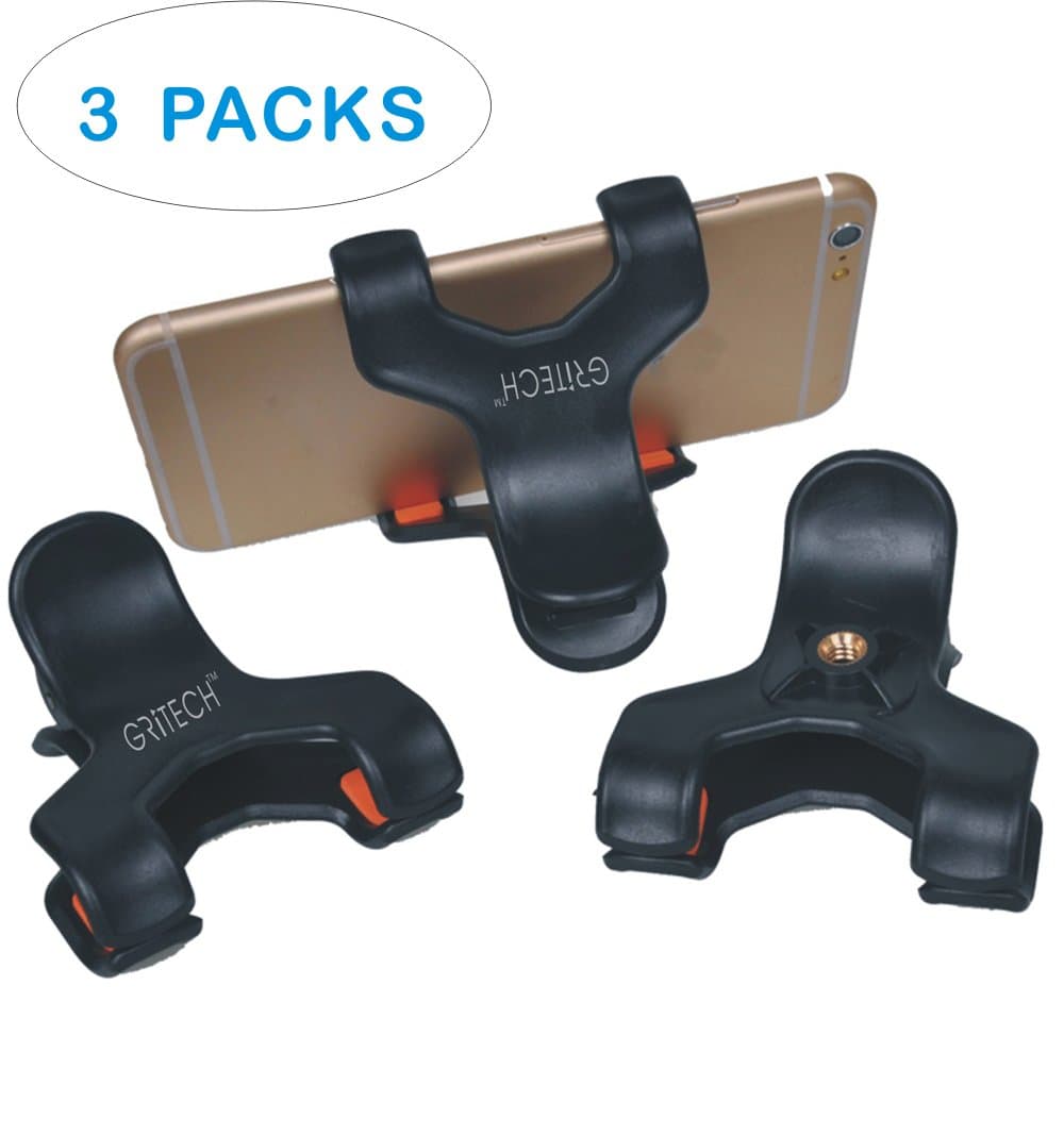Gritech Universal Replacement X Clamp Phone Holder and Premium Tripod Mount Adapter for Smartphones And Selfie Stick (For Phone (3 packs))
