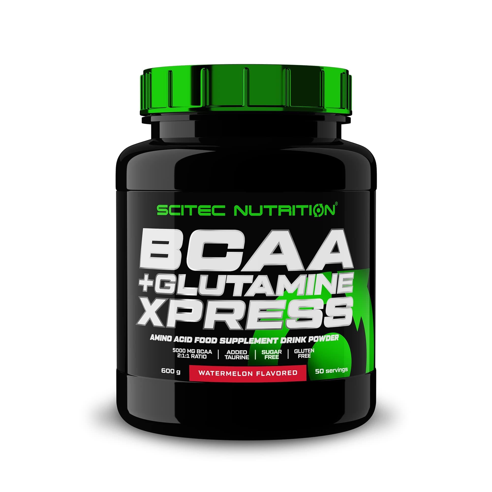 BCAA + Glutamine Xpress – Essential Amino Acid Blend – with 5g 2:1:1 BCAAs – 5g Glutamine – Fortified with Taurine, 600 g, Watermelon