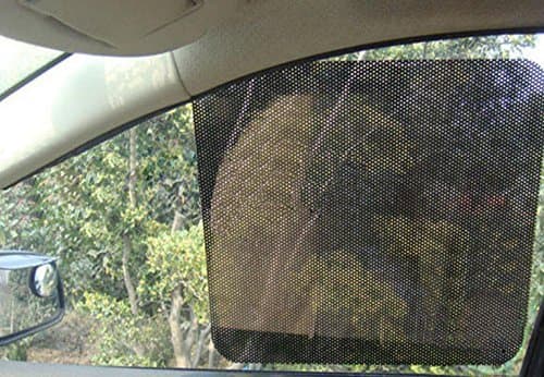 Car Sunshade Sticker, Rainbowrose Reusable Perforated Static Cling Vehicle Screen Windshield Film for Baby Kids UV Protection(Pack of 2) (16.5X12.4")