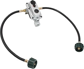 Flame King KT18ACR-2 2-Stage Auto Changeover LP Propane Gas Regulator with Two 18-inch Pigtails for RVs, Vans, Trailers