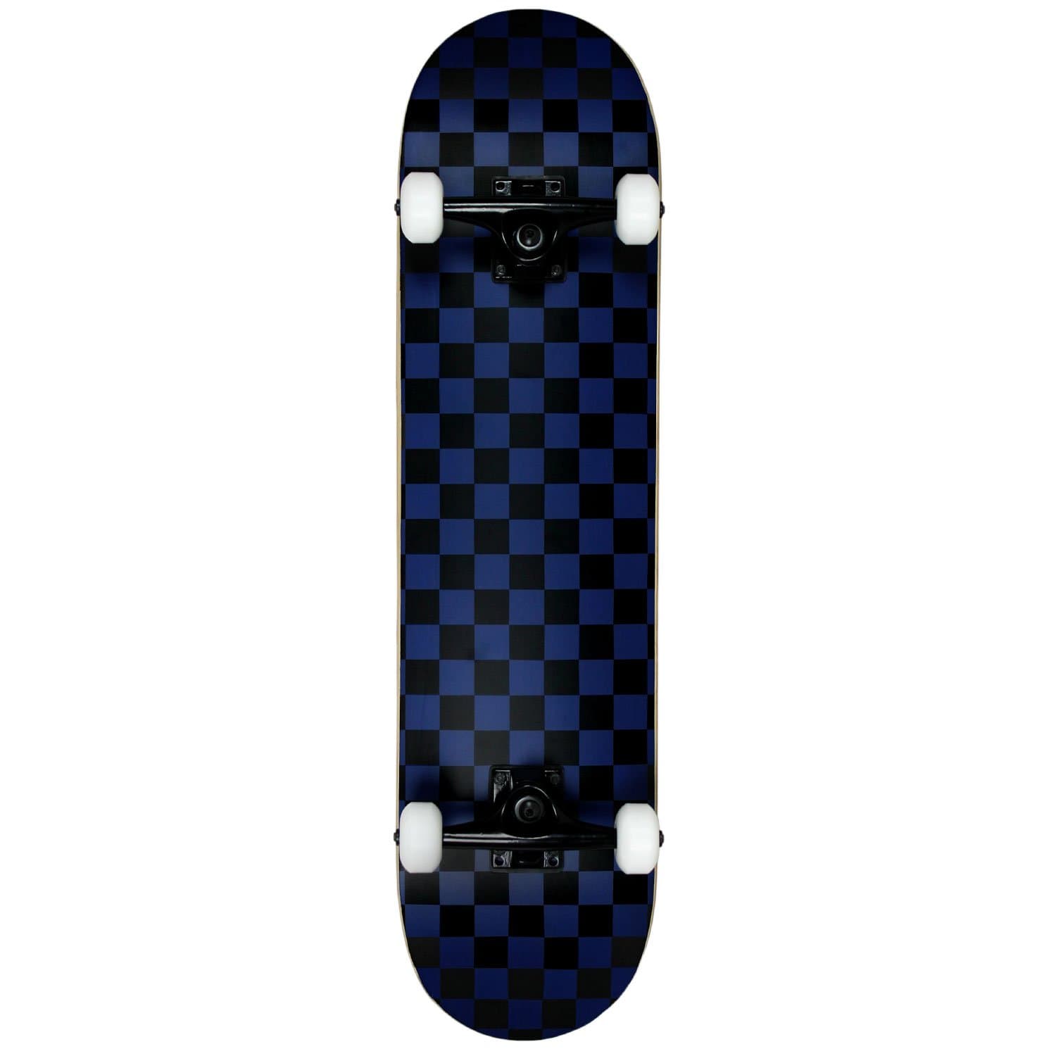 Krown Rookie Checker Skateboard, Black/Blue, 7.75"