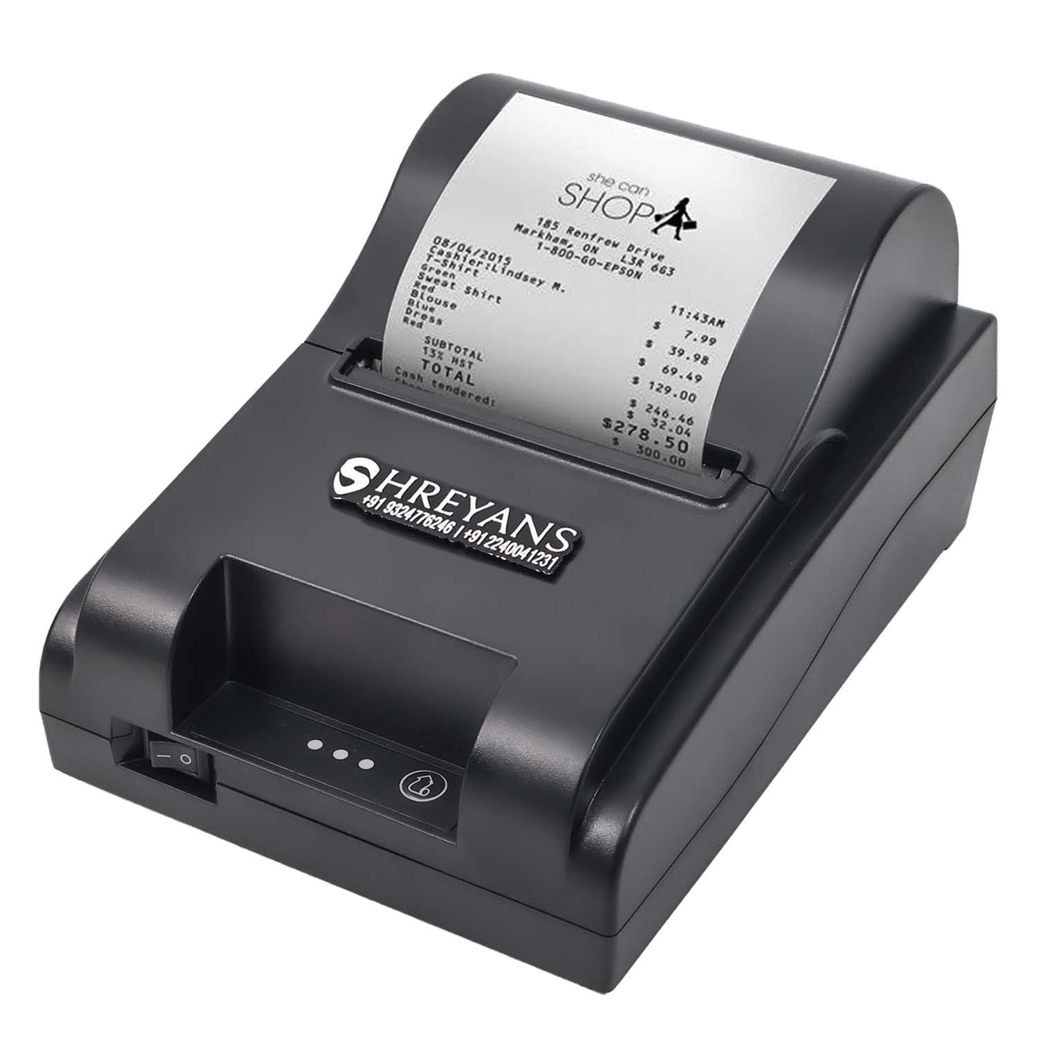 SHREYANS KP306-80mm (3 Inch) USB Bluetooth Bill Printer Low Cost Desktop Printer Interface for iOS Android Windows