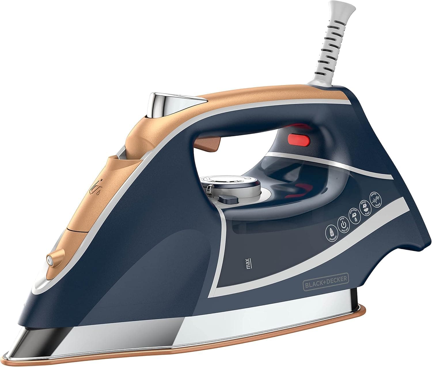 Elite Pro-Series Steam Iron, 6 Settings 1700 Watt, Navy