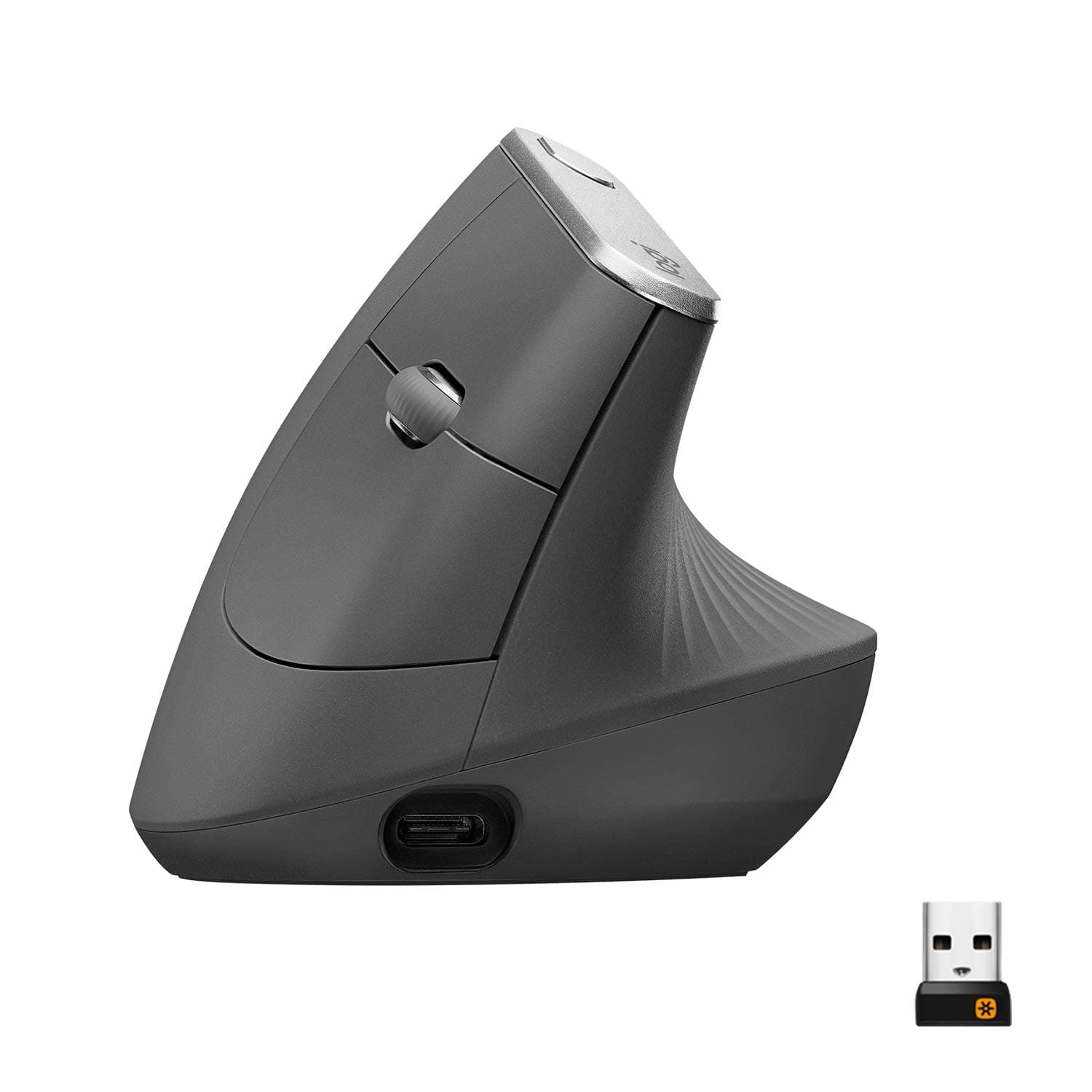 MX Vertical Wireless Mouse – Ergonomic Design Reduces Muscle Strain, Move Content Between 3 Windows and Apple Computers, Rechargeable, Graphite